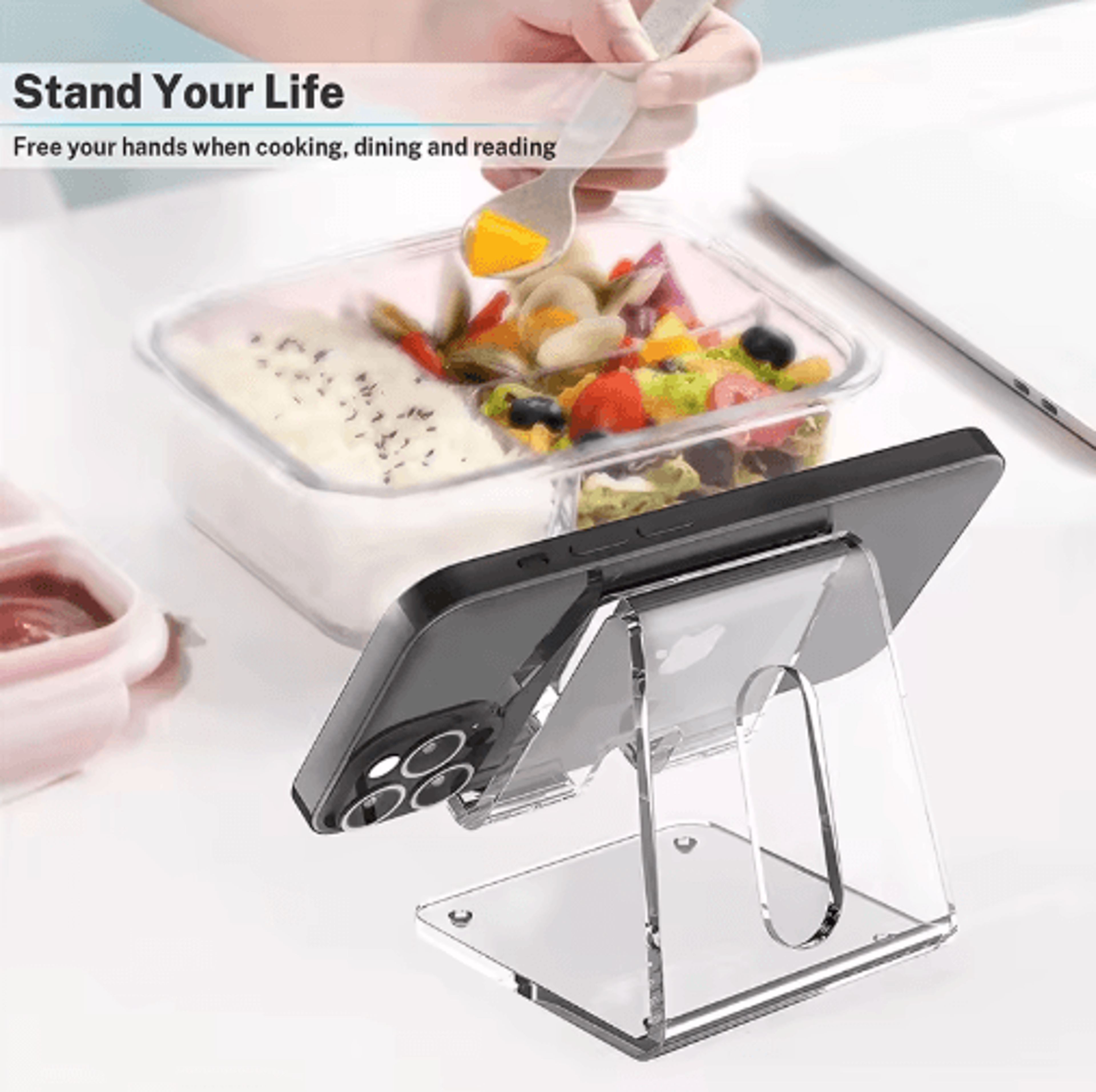 Acrylic Transparent Phone Stand  Portable Desktop Holder For Phones  Tablets 3