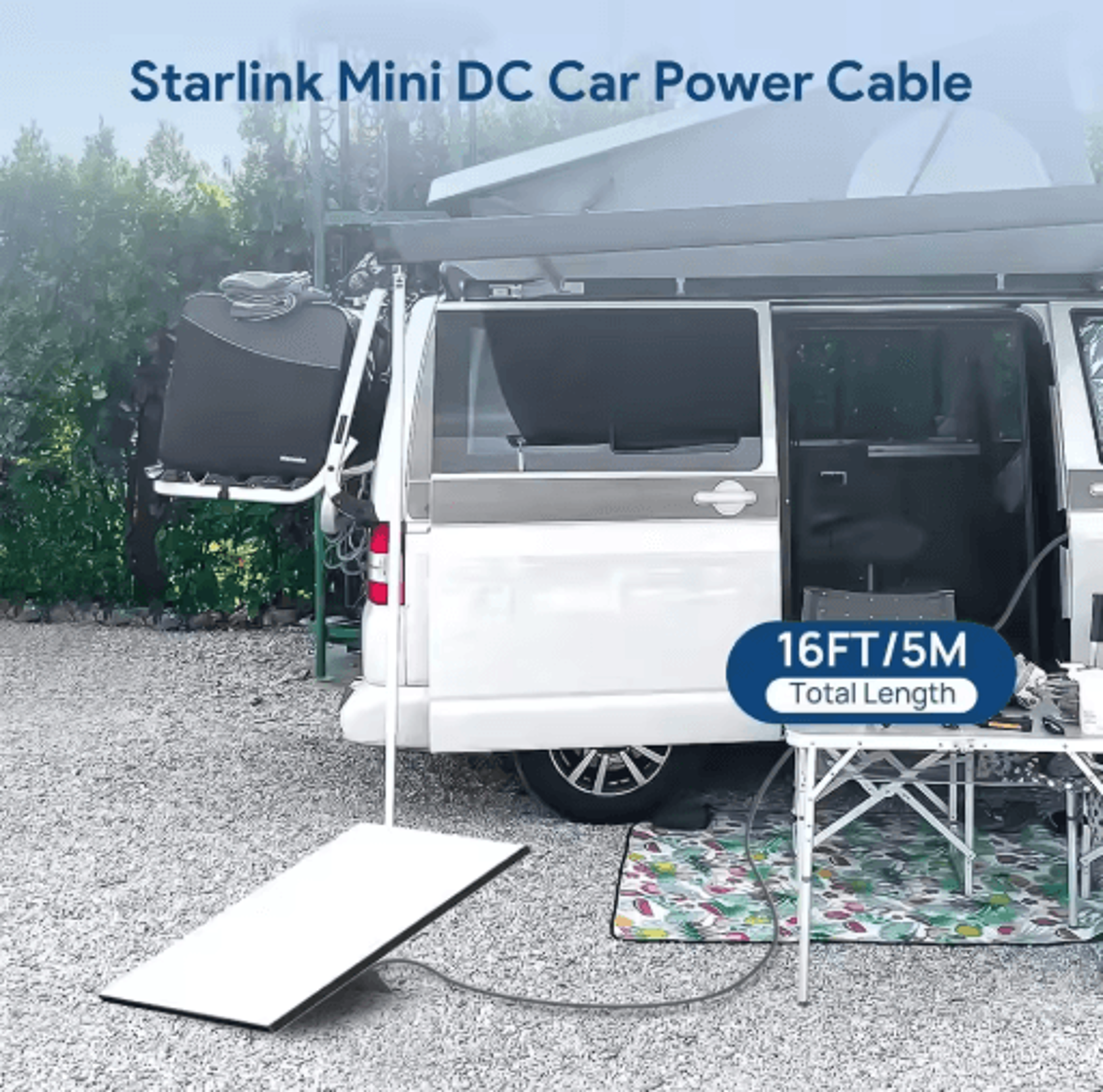 Starlink Mini 12V DC Power Cable  Direct Cigarette Lighter Adapter 16FT  5M Waterproof 4