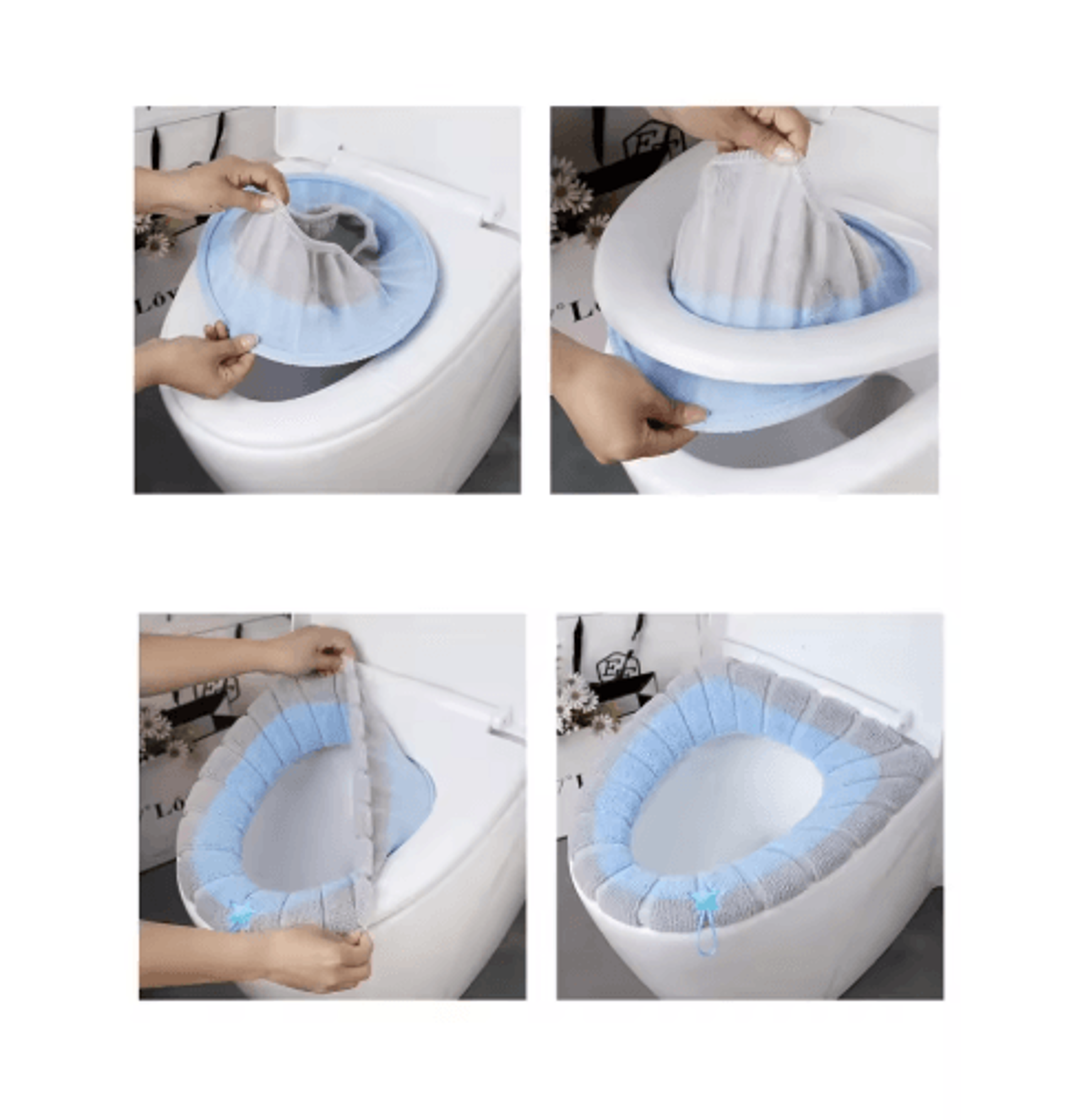 Portable Knitted Toilet Seat Cover  Thickened Washable  Warm OType Universal 6