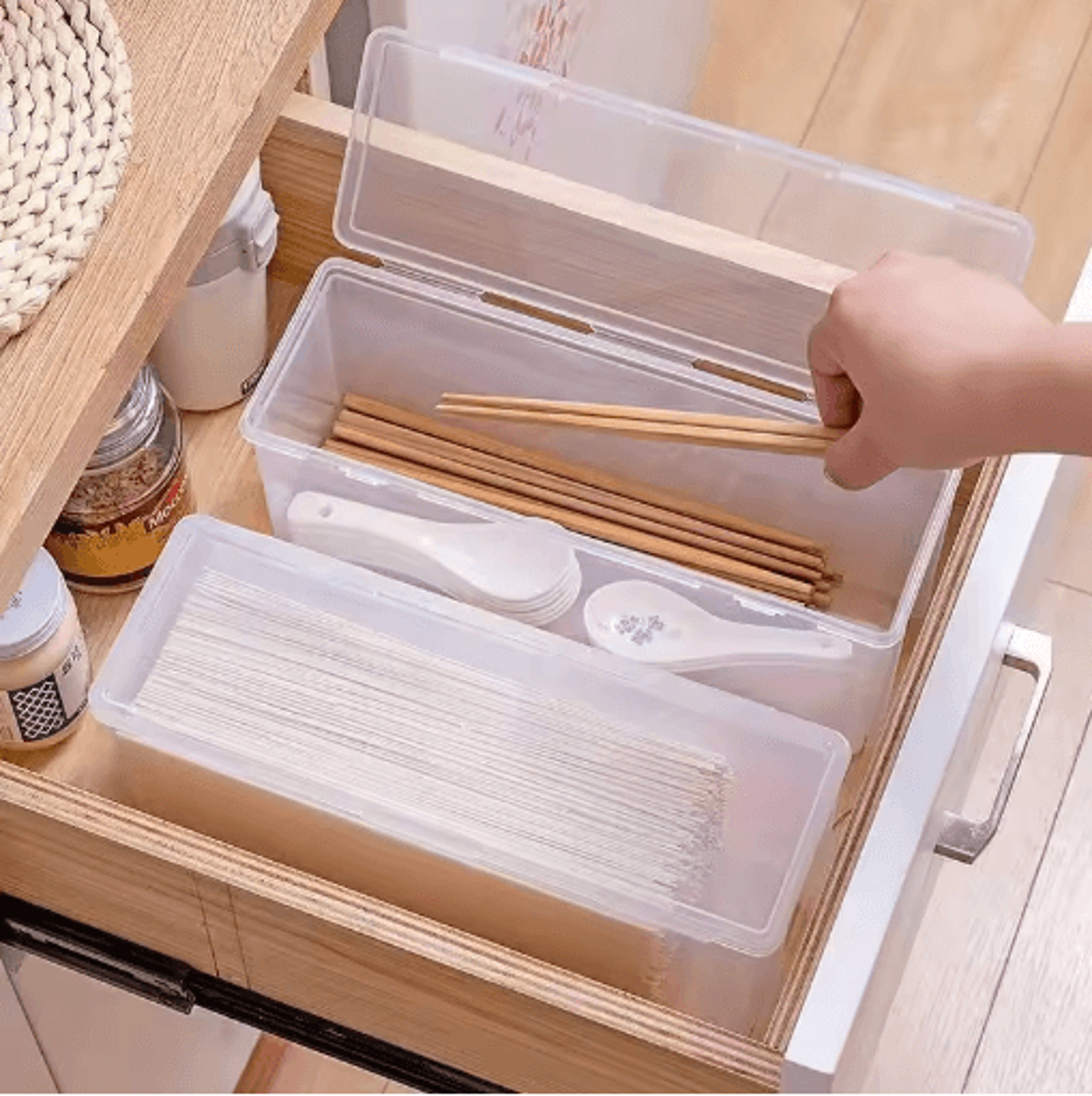 1 To 4 Compartment Transparent Desktop Organizer Box Multi Purpose Storage Solution 0