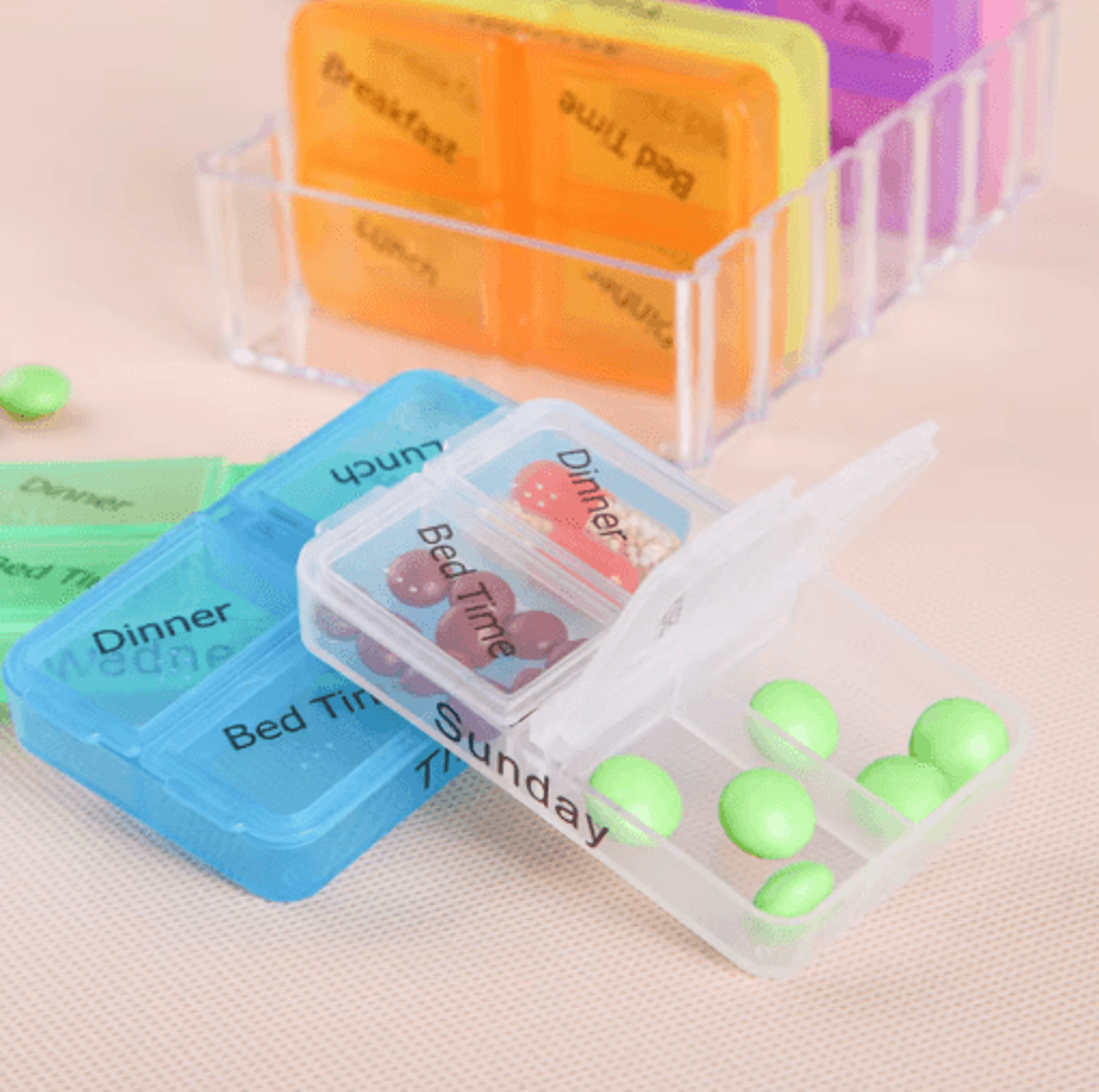 28 Compartment Drawer Style Medicine Organizer Home Health Care Storage Box 2