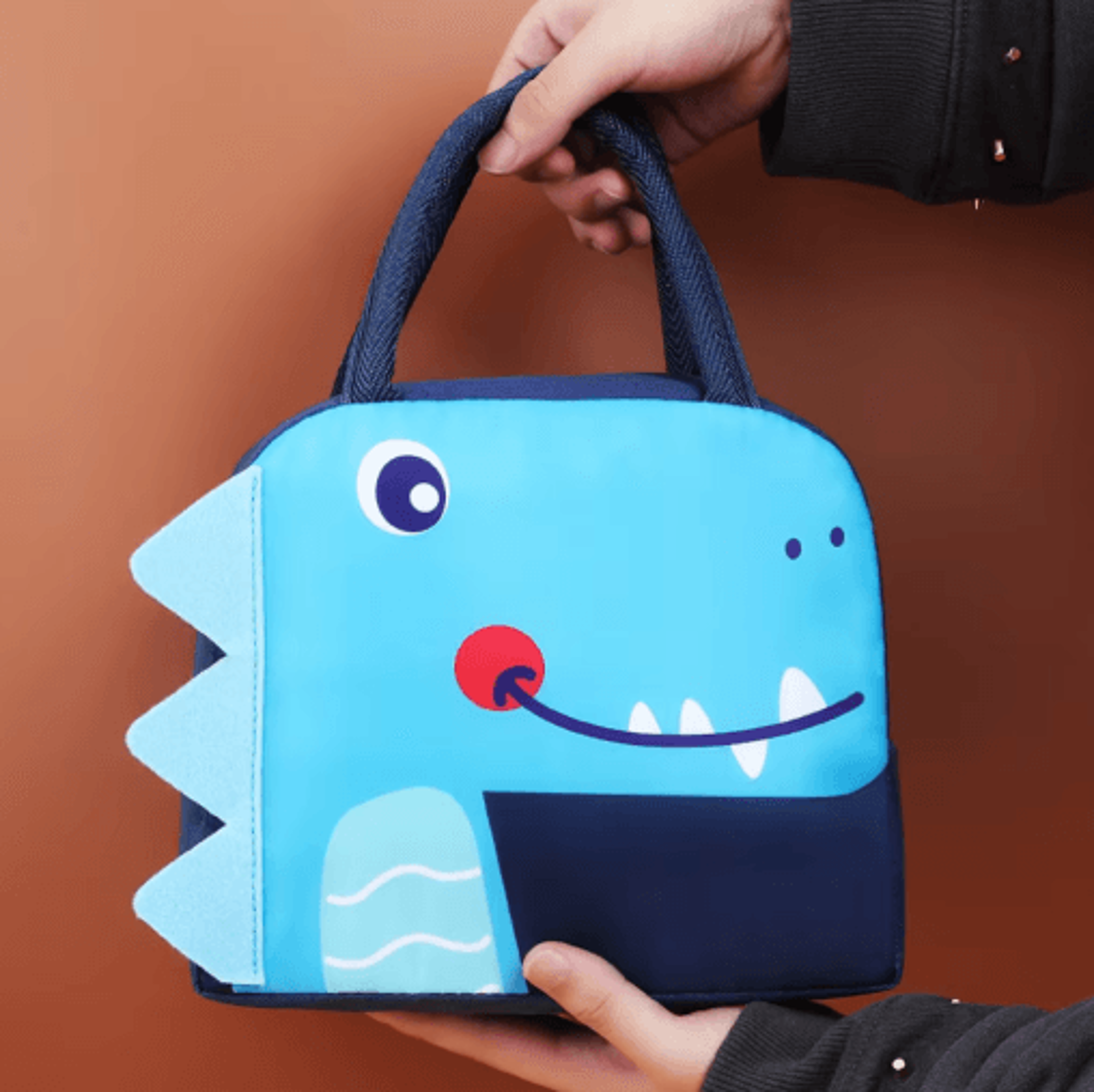 3D Cartoon Bento Lunch Bag Insulated Canvas Handbag With Ice Pack Space 7