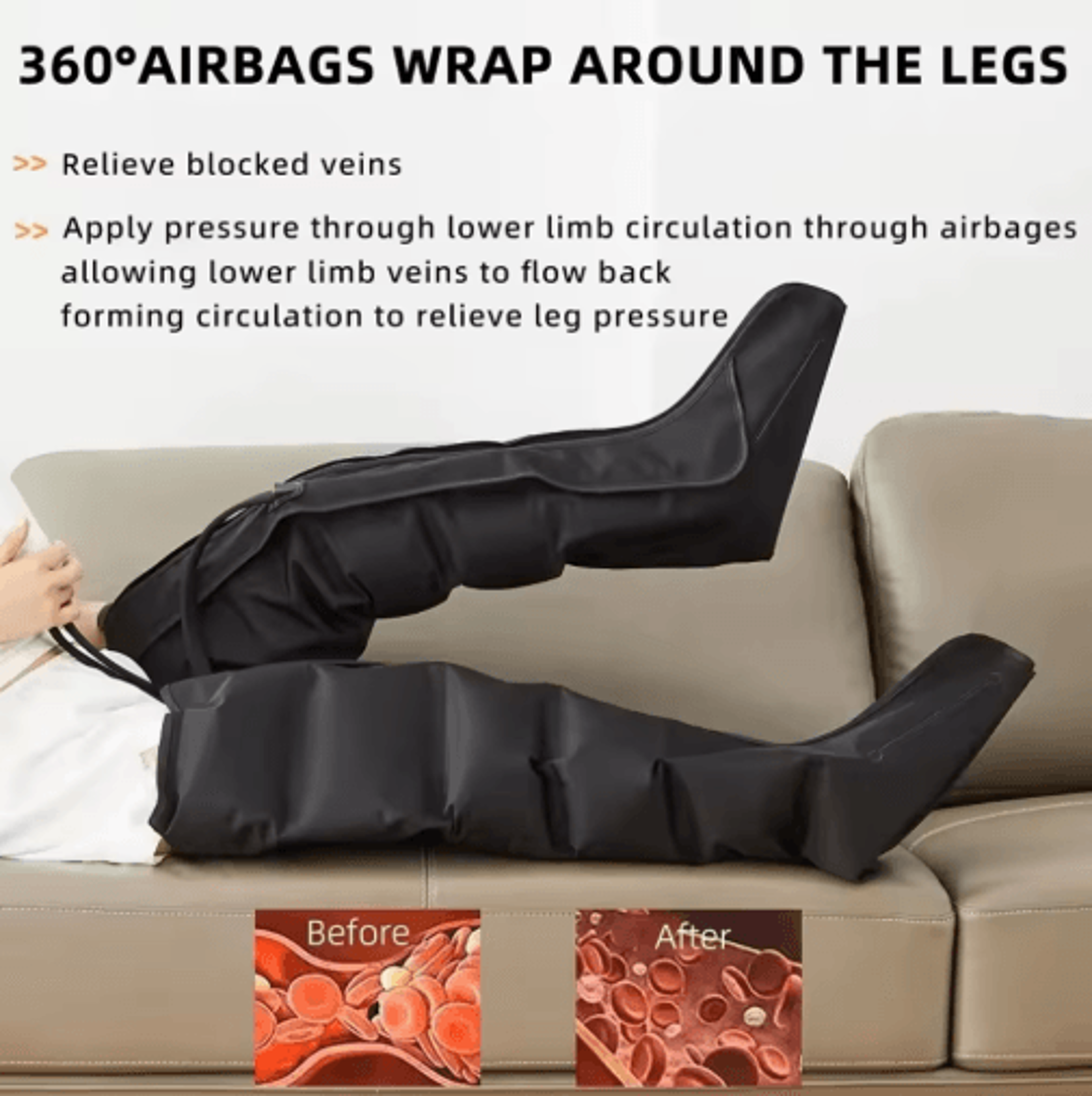 6Airbag Air Compression Massage Boots Pneumatic Leg Circulation  Relaxation System 3