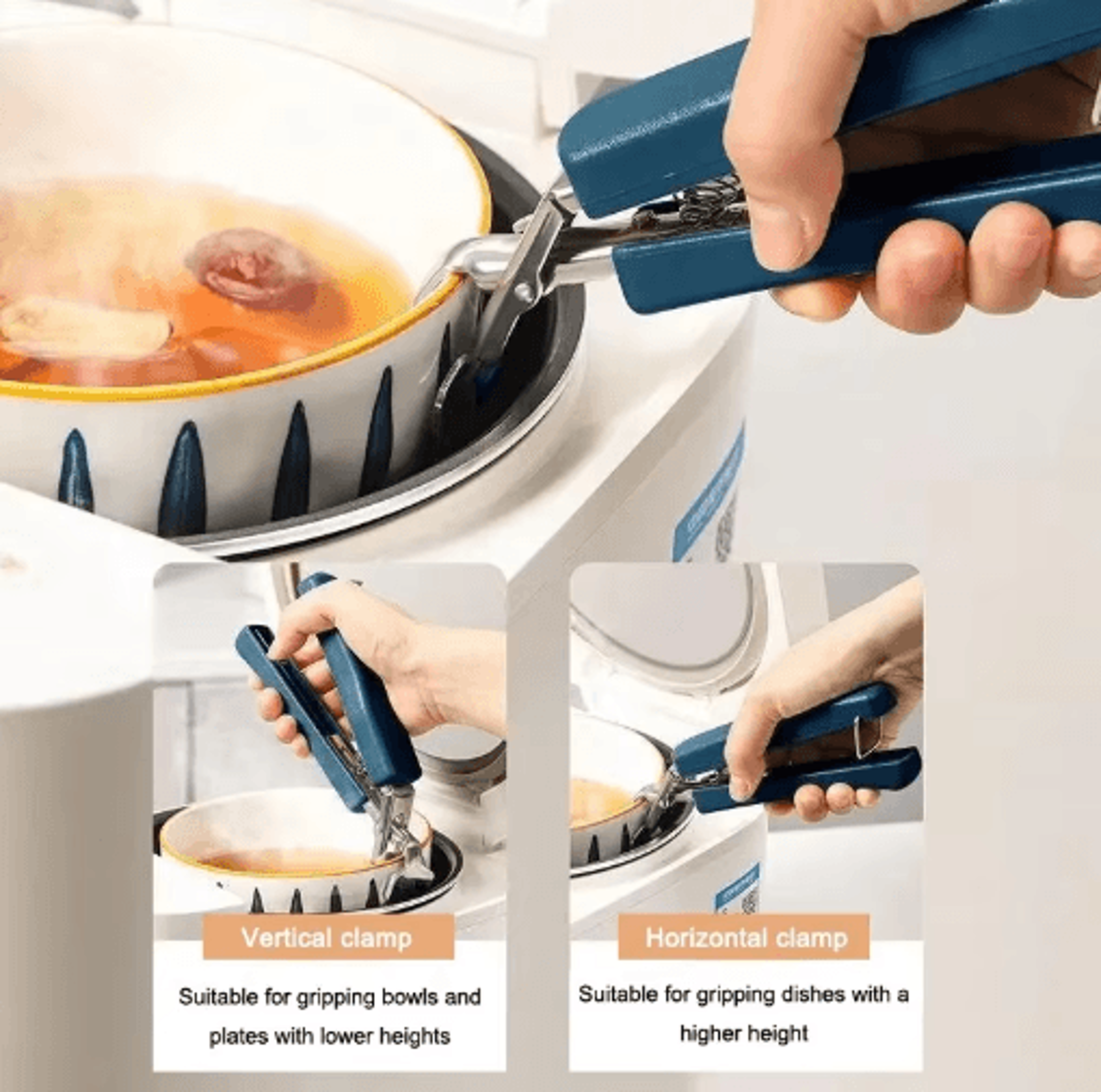 AntiScald Bowl Clamp NonSlip Plate  Steaming Vegetable Lifter 5