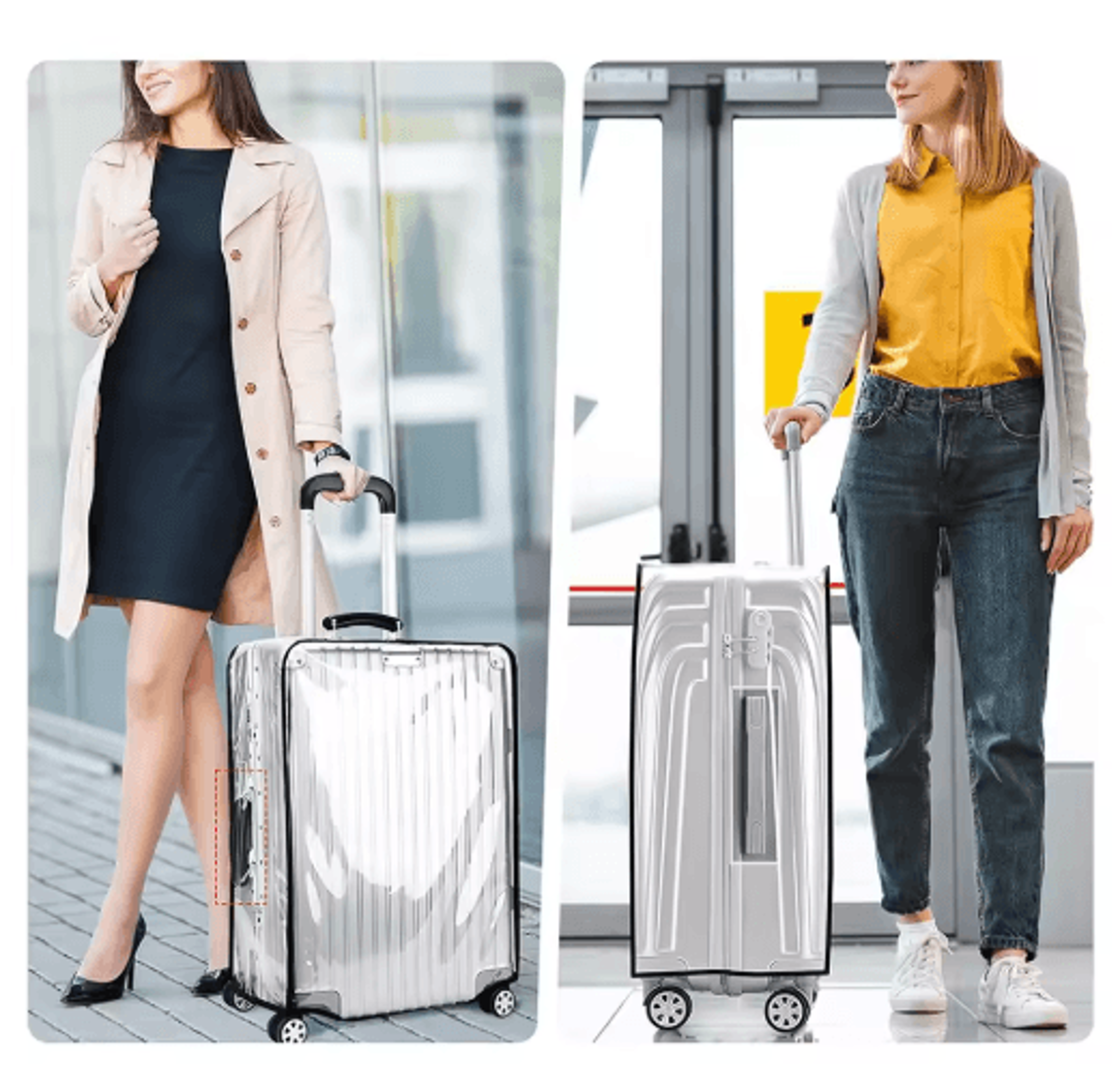 Transparent PVC Luggage Protective Cover WearResistant Clear Suitcase Protector 7