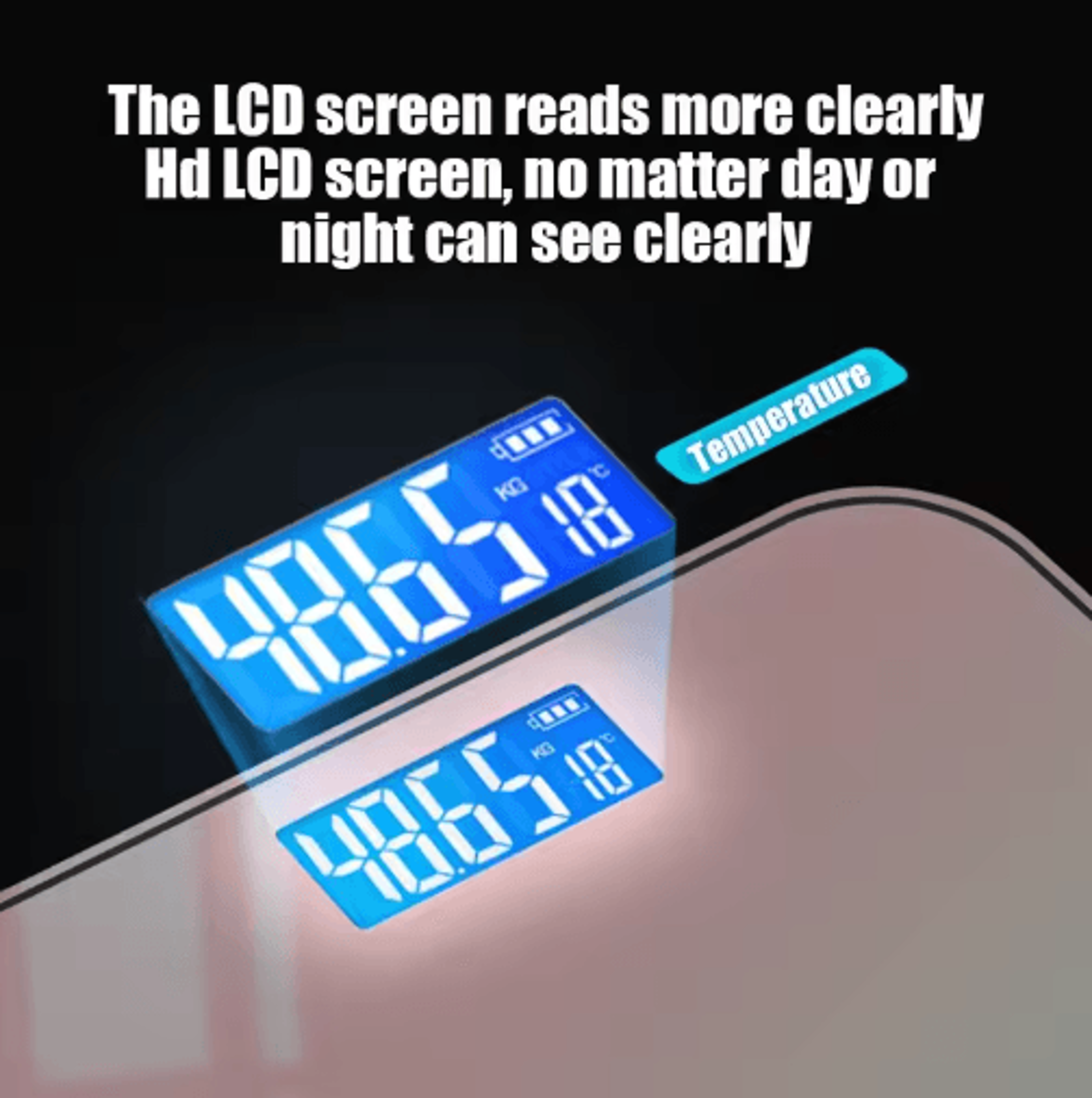 Gradient Glass Digital Weight Scale With Intelligent LCD Displays 5