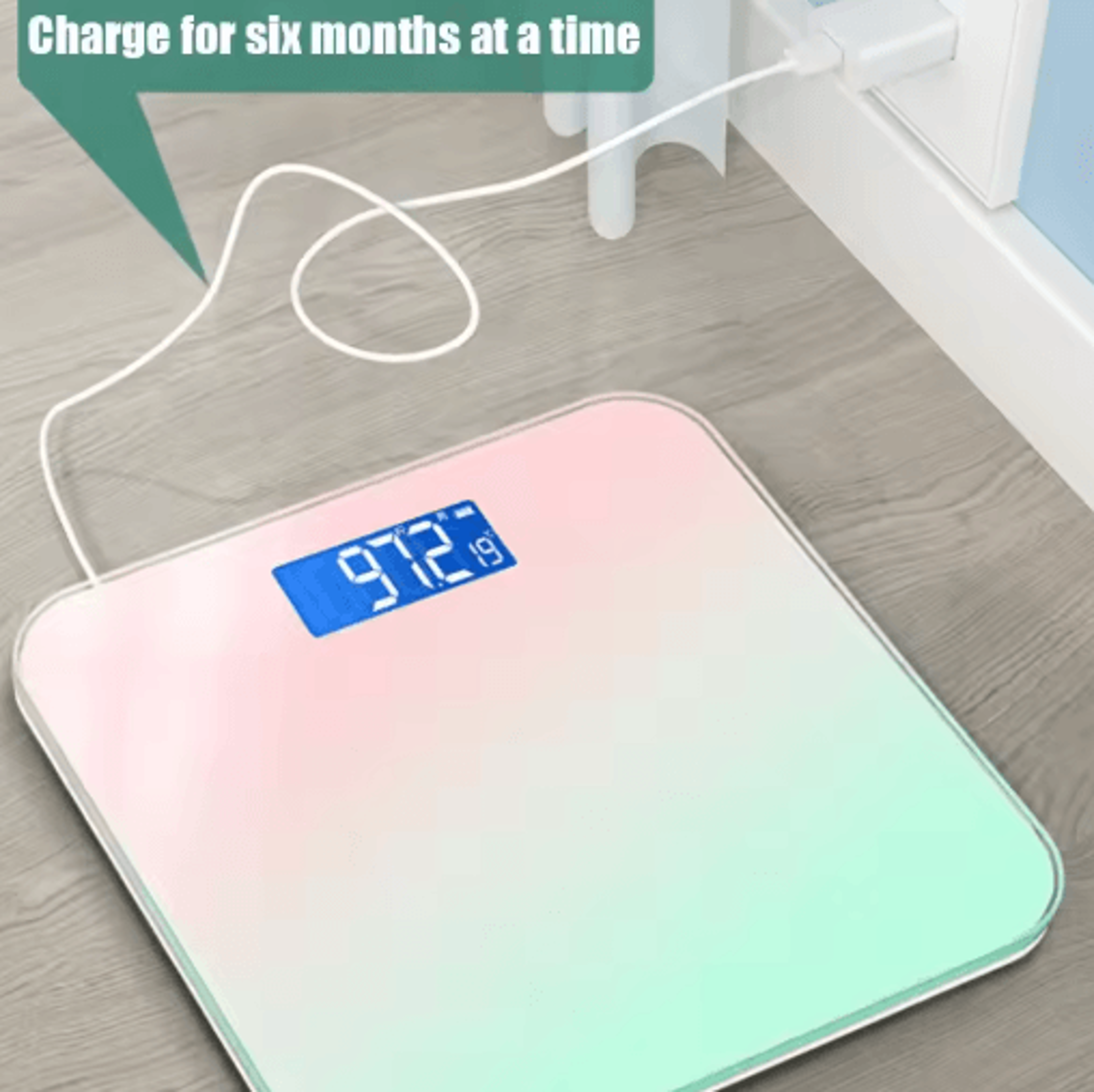 Gradient Glass Digital Weight Scale With Intelligent LCD Displays 6