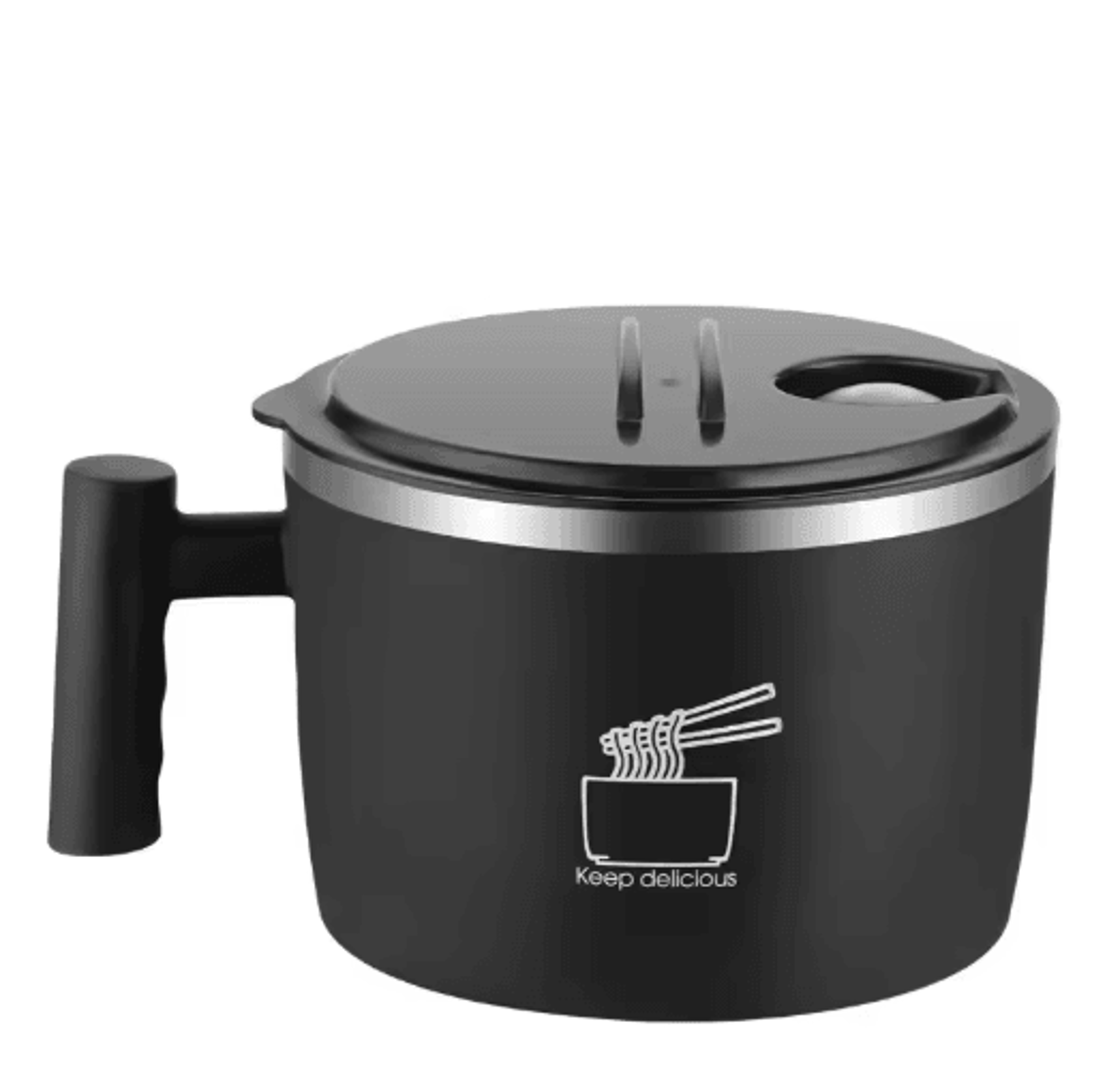 Stainless Steel Instant Noodle Bowl With Lid Sealed Portable Drain Bowl 2
