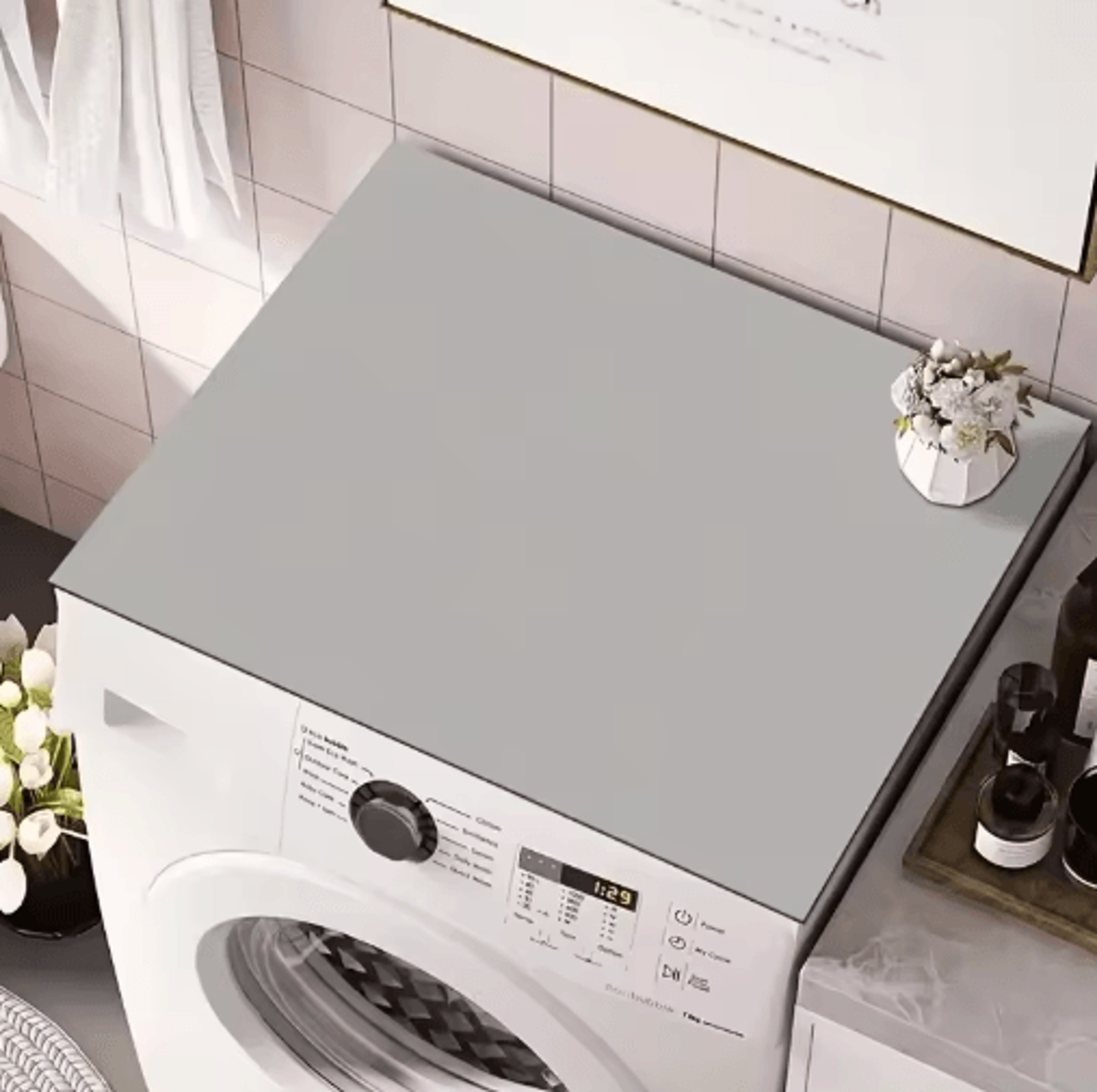 Diatomaceous Washer  Dryer Top Protector Mat  QuickDry Washing Machine Cover Pad 0