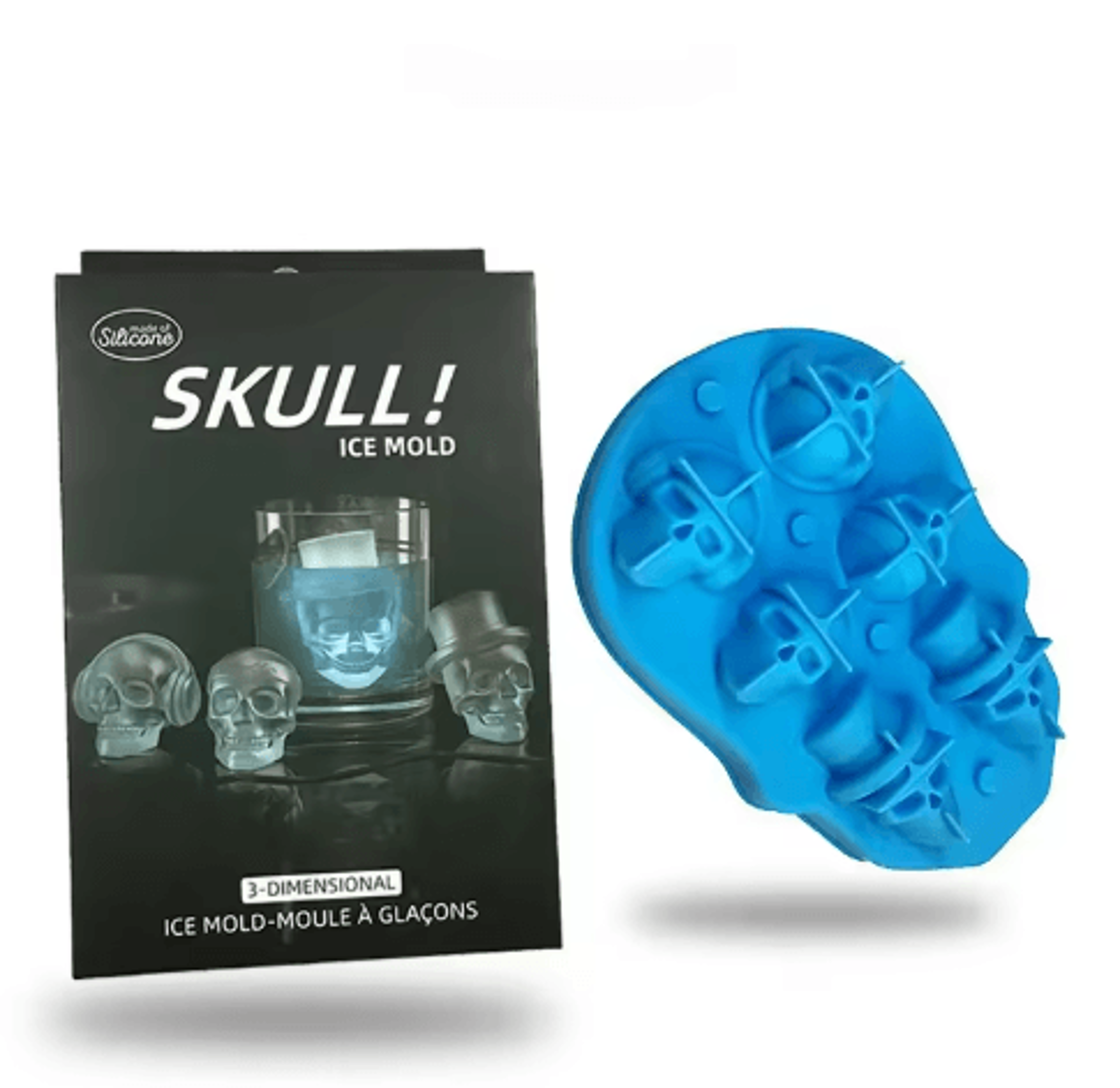 3D Skull Ice Cube Tray  10Cavity Silicone Skull Mold With Funnel For Whiskey  Baking 2