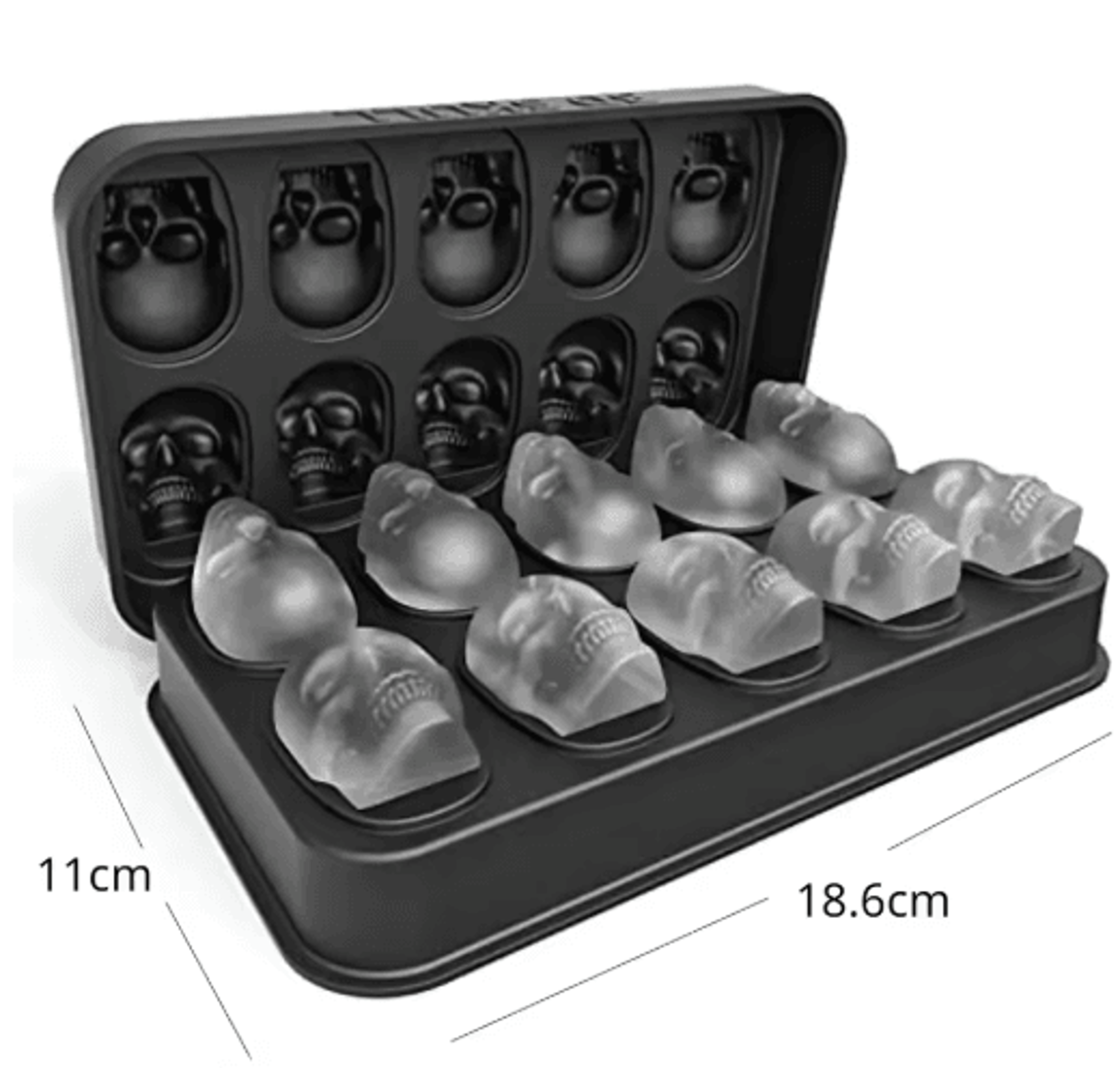 3D Skull Ice Cube Tray  10Cavity Silicone Skull Mold With Funnel For Whiskey  Baking 4