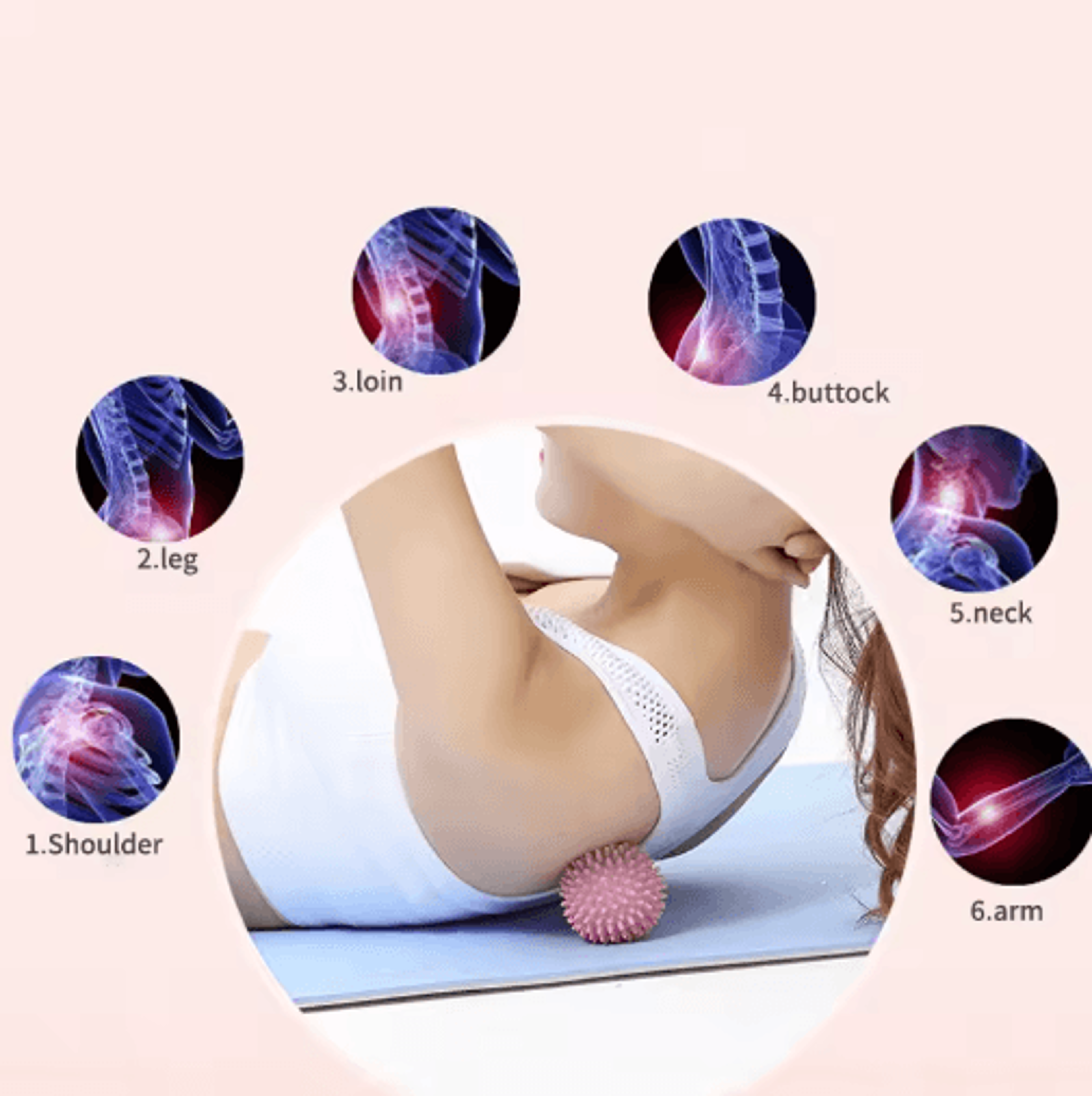Hedgehog Massage Ball  Fascia Roller  Muscle Relaxation Yoga Therapy Ball 0