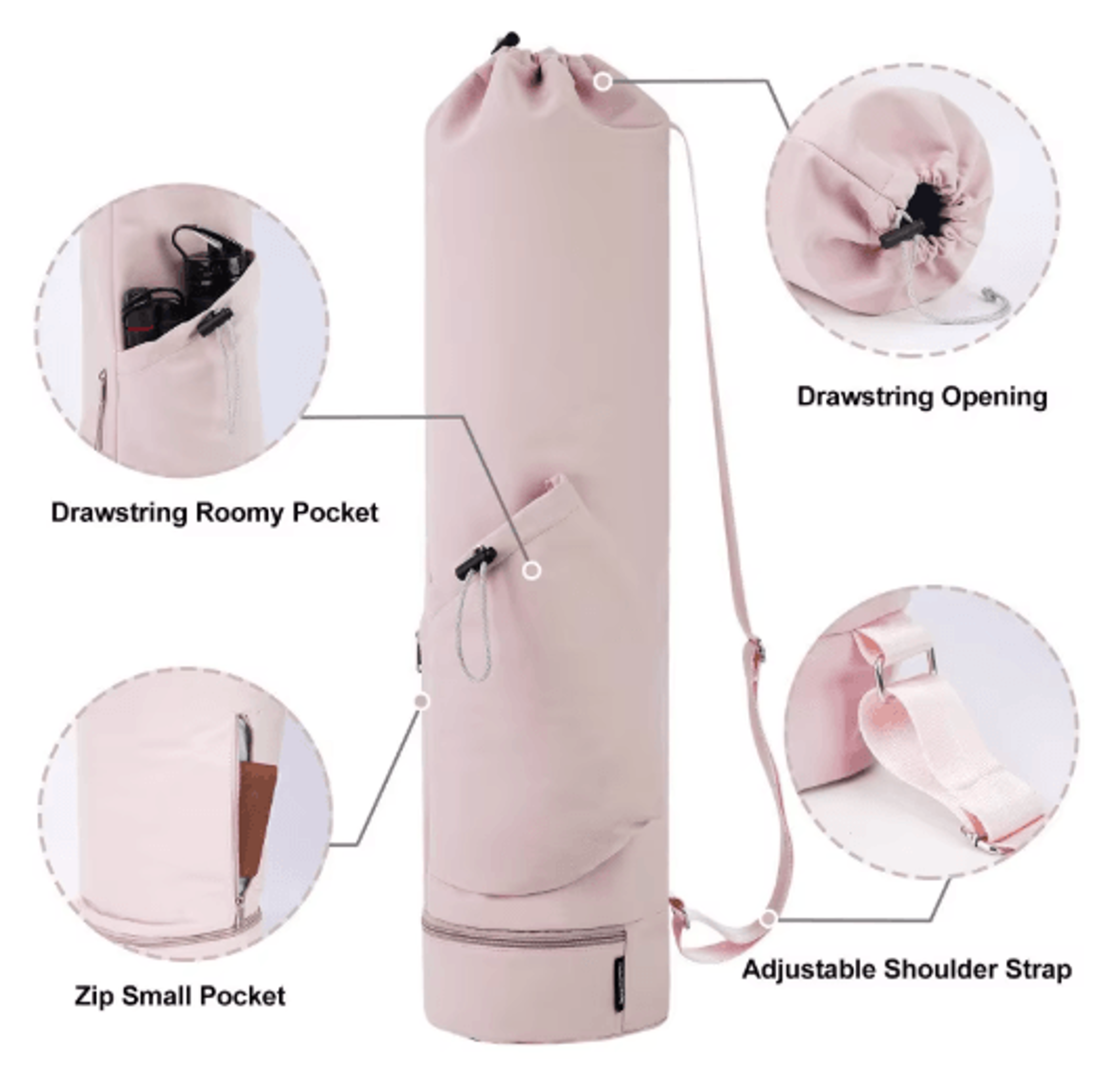 Yoga Mat Bag With Water Bottle Pocket  Wet Storage  MultiFunctional Fitness Carrier 7