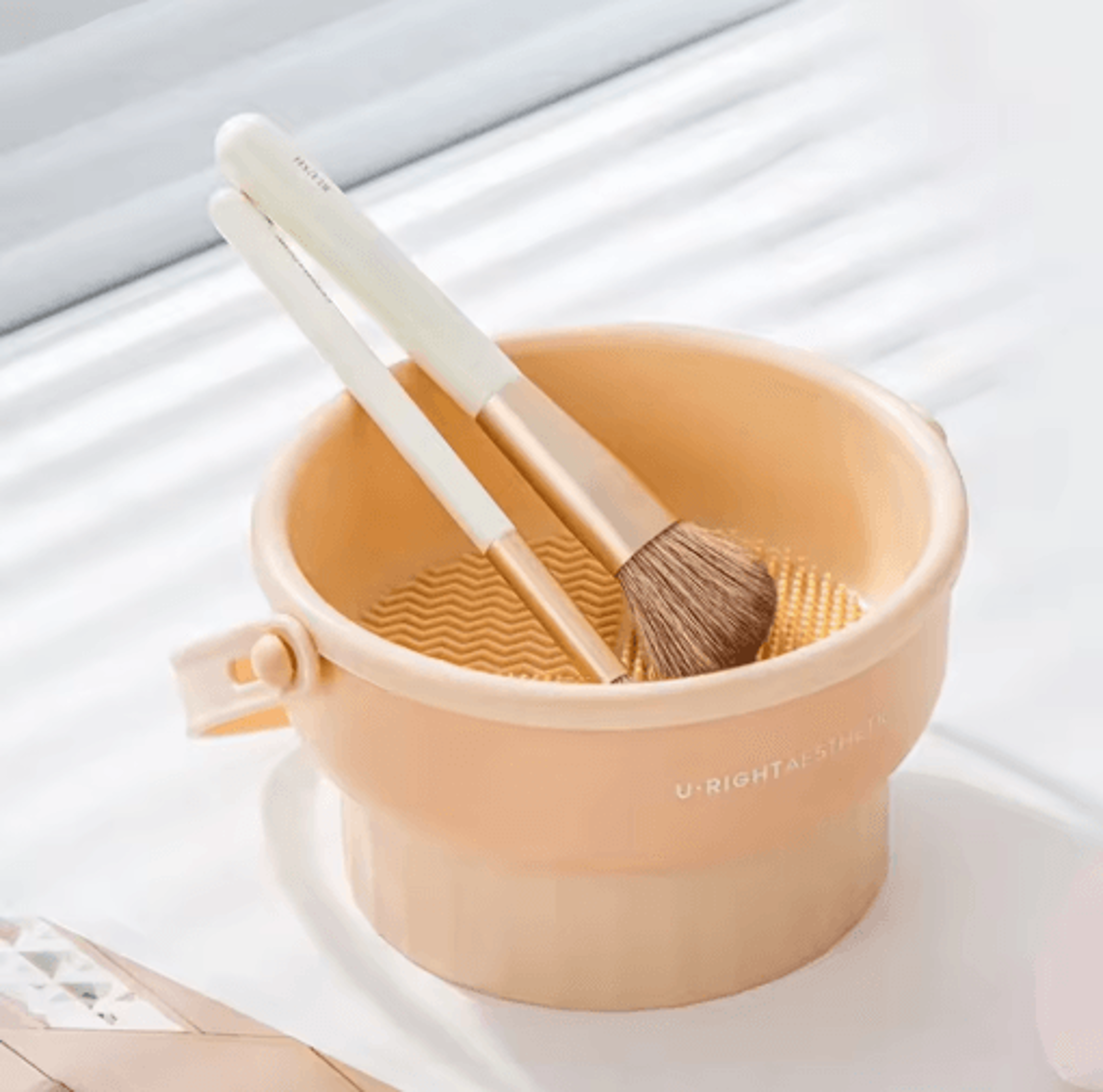 Makeup Brush Cleaning Bowl Set With Silicone Drying Rack  Beauty Sponge  Puff Cleaner 4
