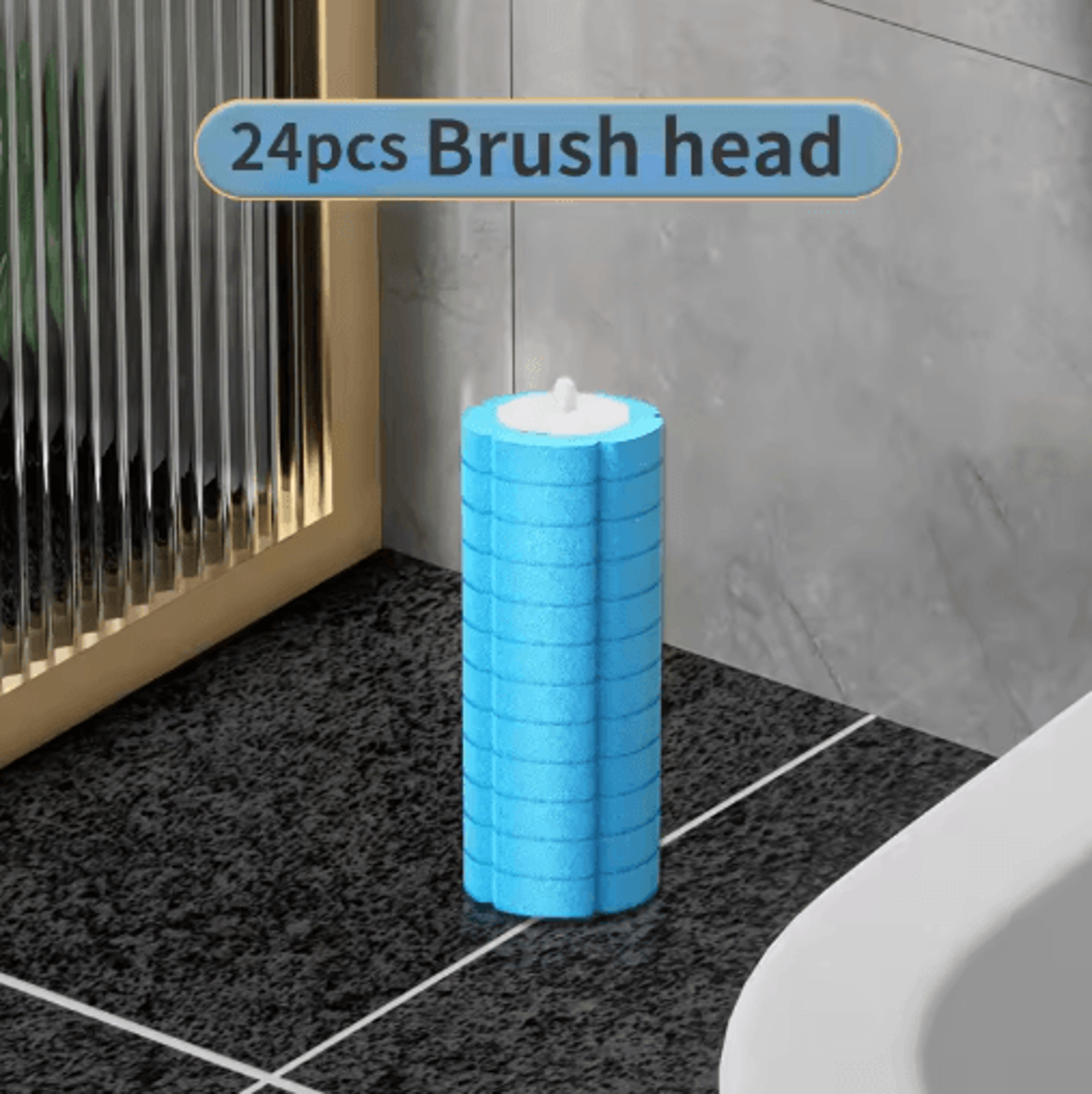 Disposable Toilet Brush With Replaceable Heads  Wall Mount 5