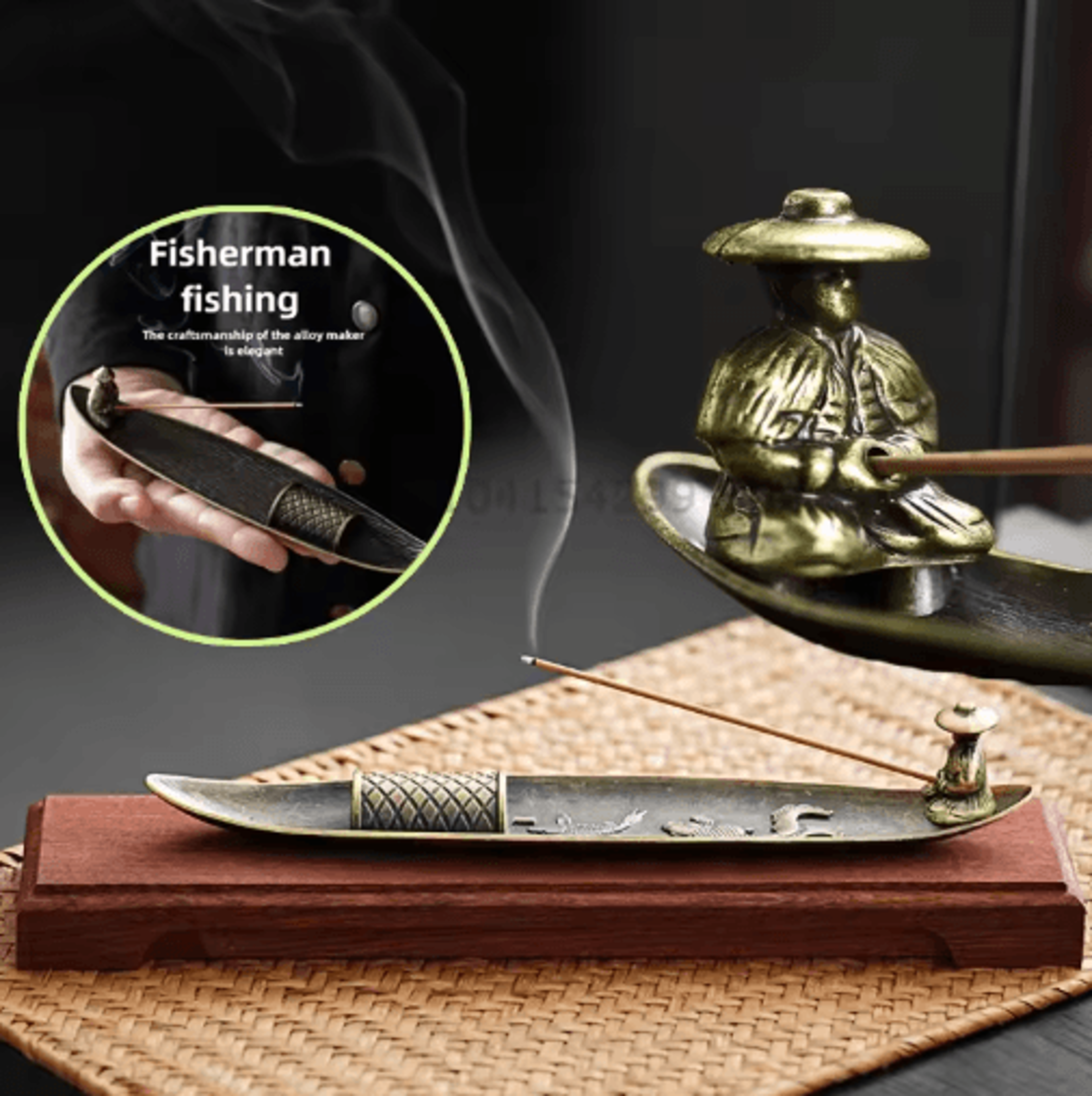 Japanese Style Fisherman Boat Incense Holder  Aromatherapy Decor 7
