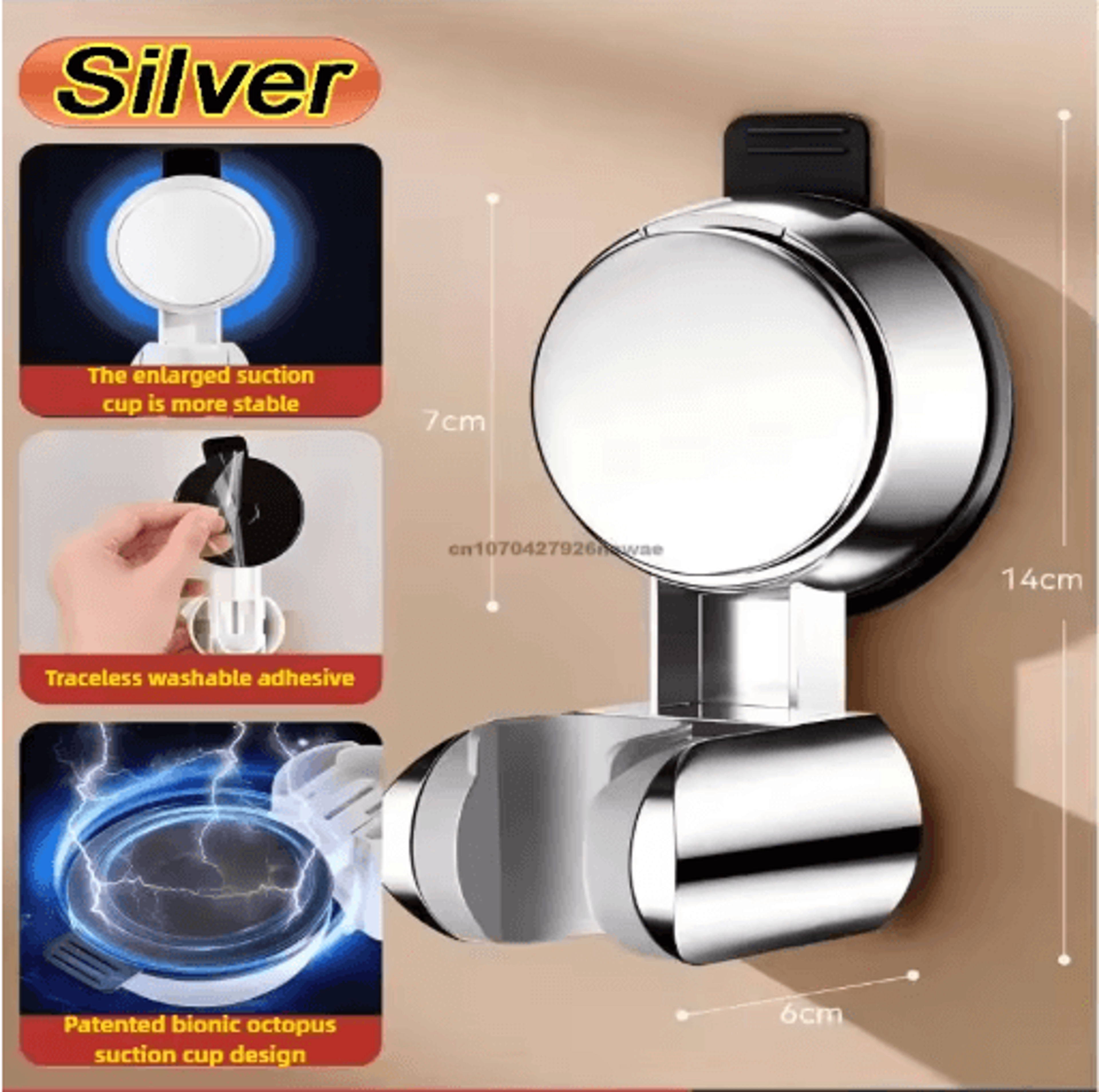 Universal Adjustable Shower Head Holder With Strong Adhesive Mount 11