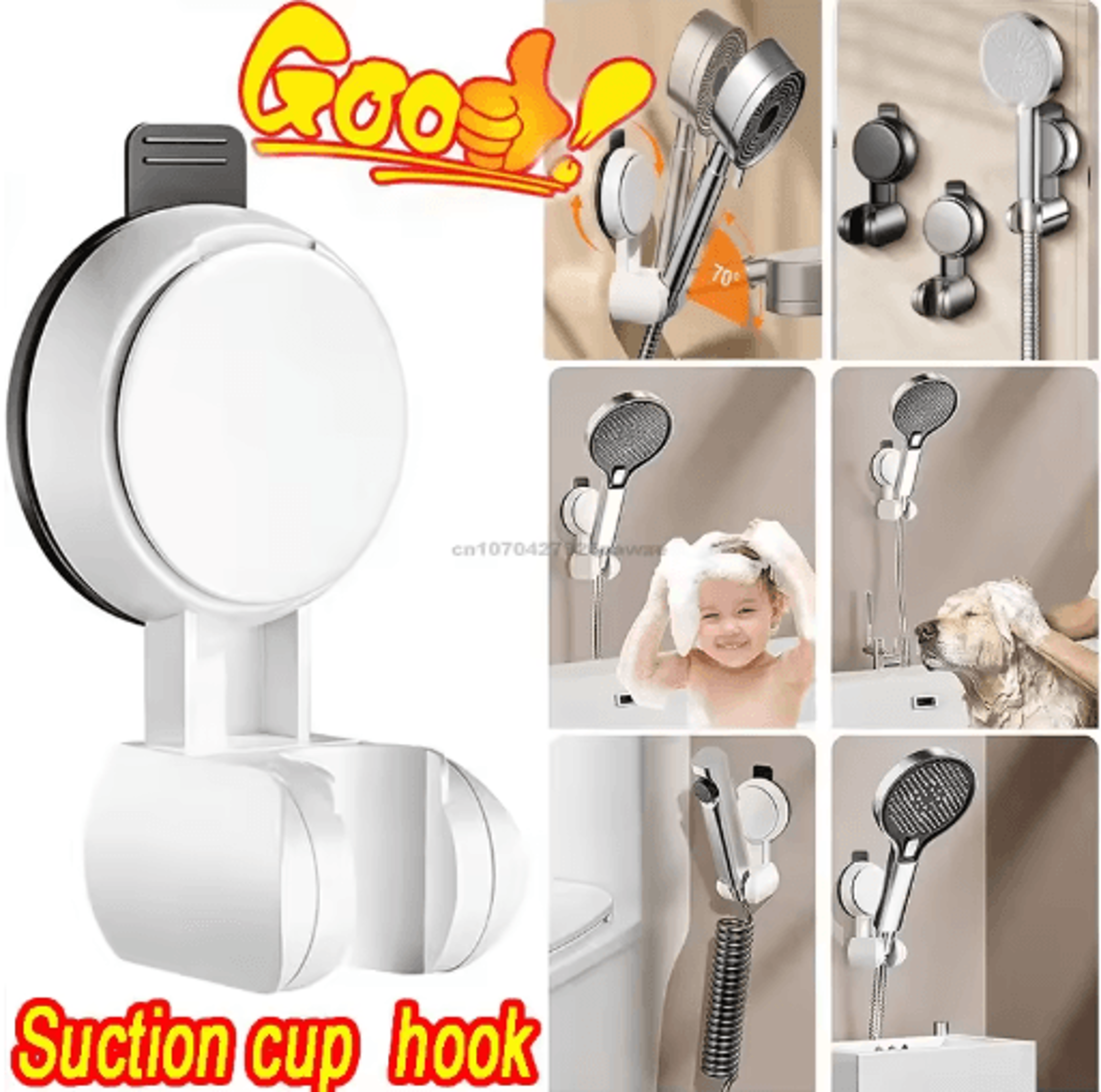 Universal Adjustable Shower Head Holder With Strong Adhesive Mount 16