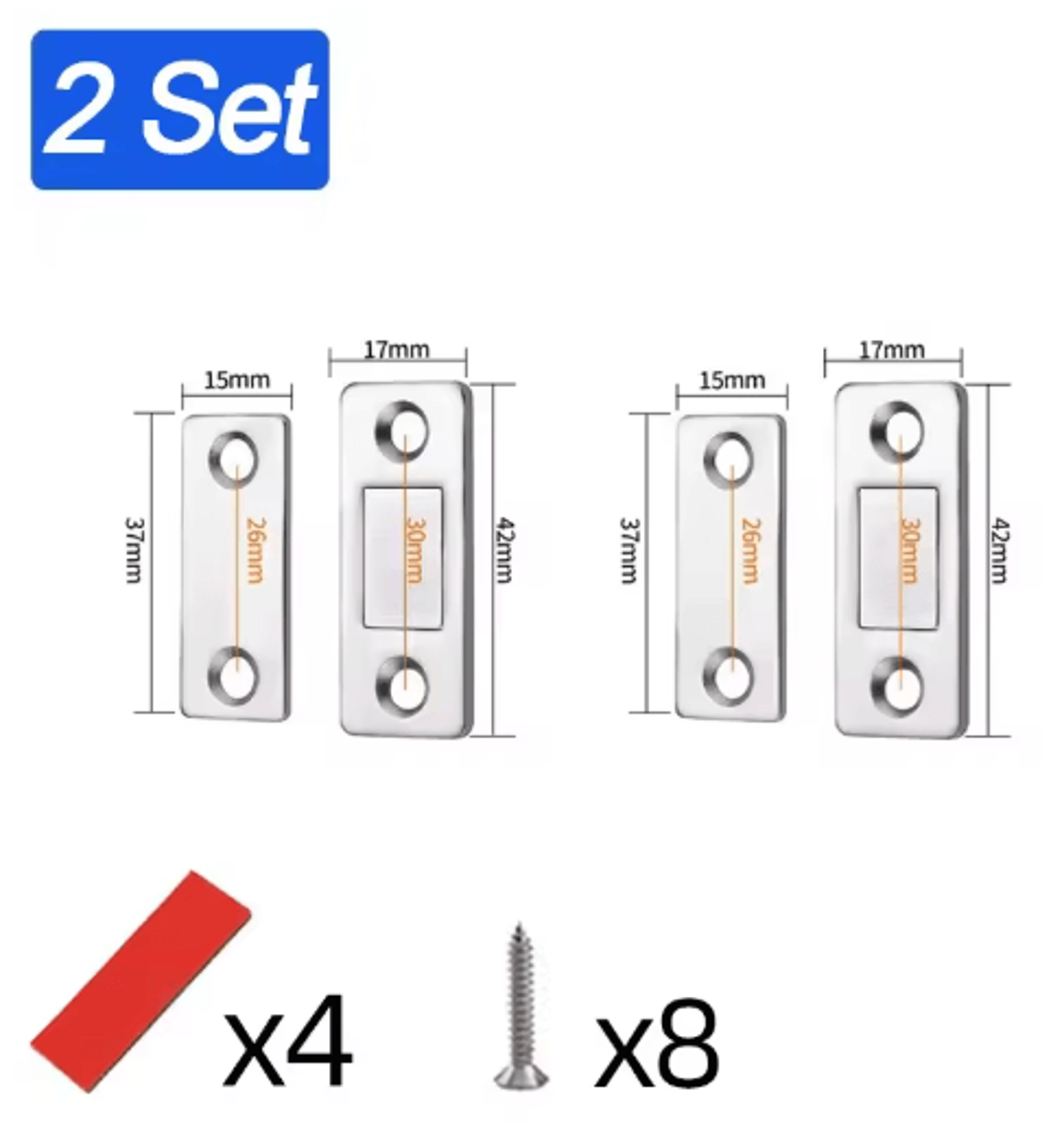 SelfAdhesive Magnetic Cabinet Catch  Invisible Door Latch Solution 10