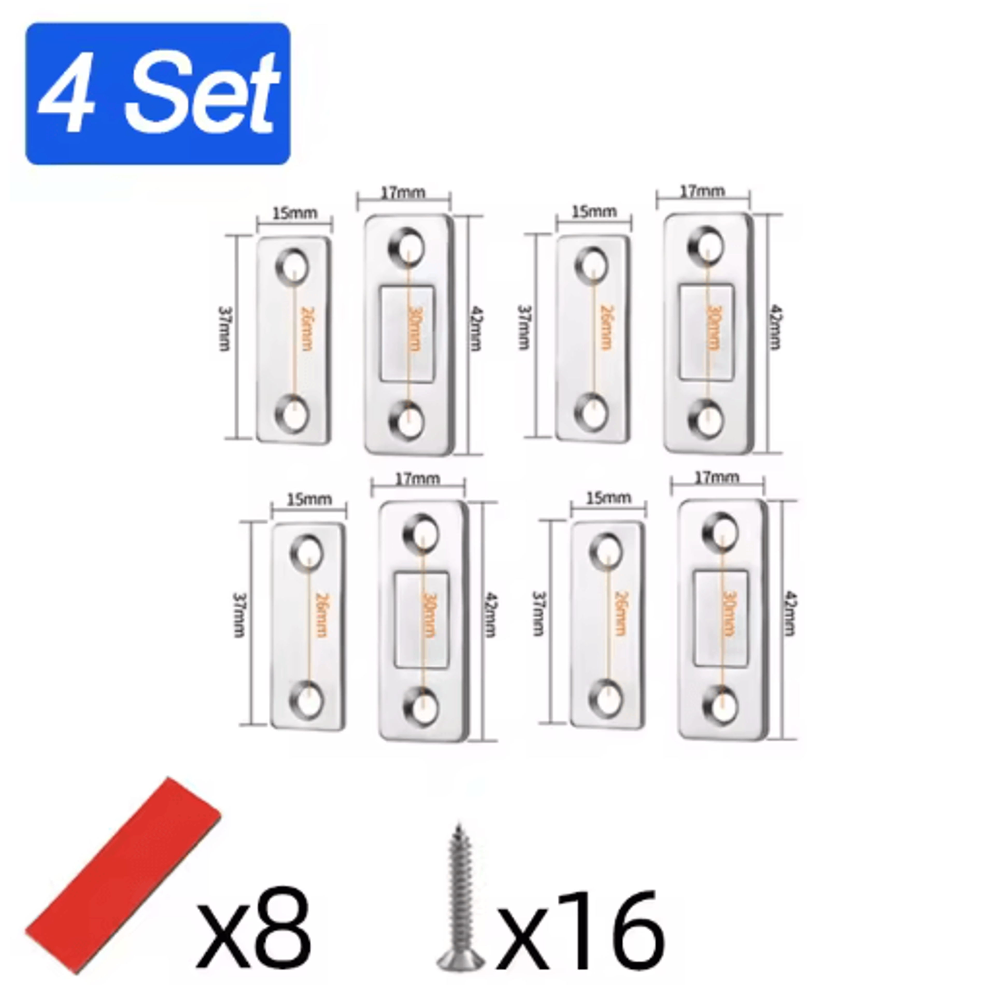 SelfAdhesive Magnetic Cabinet Catch  Invisible Door Latch Solution 8
