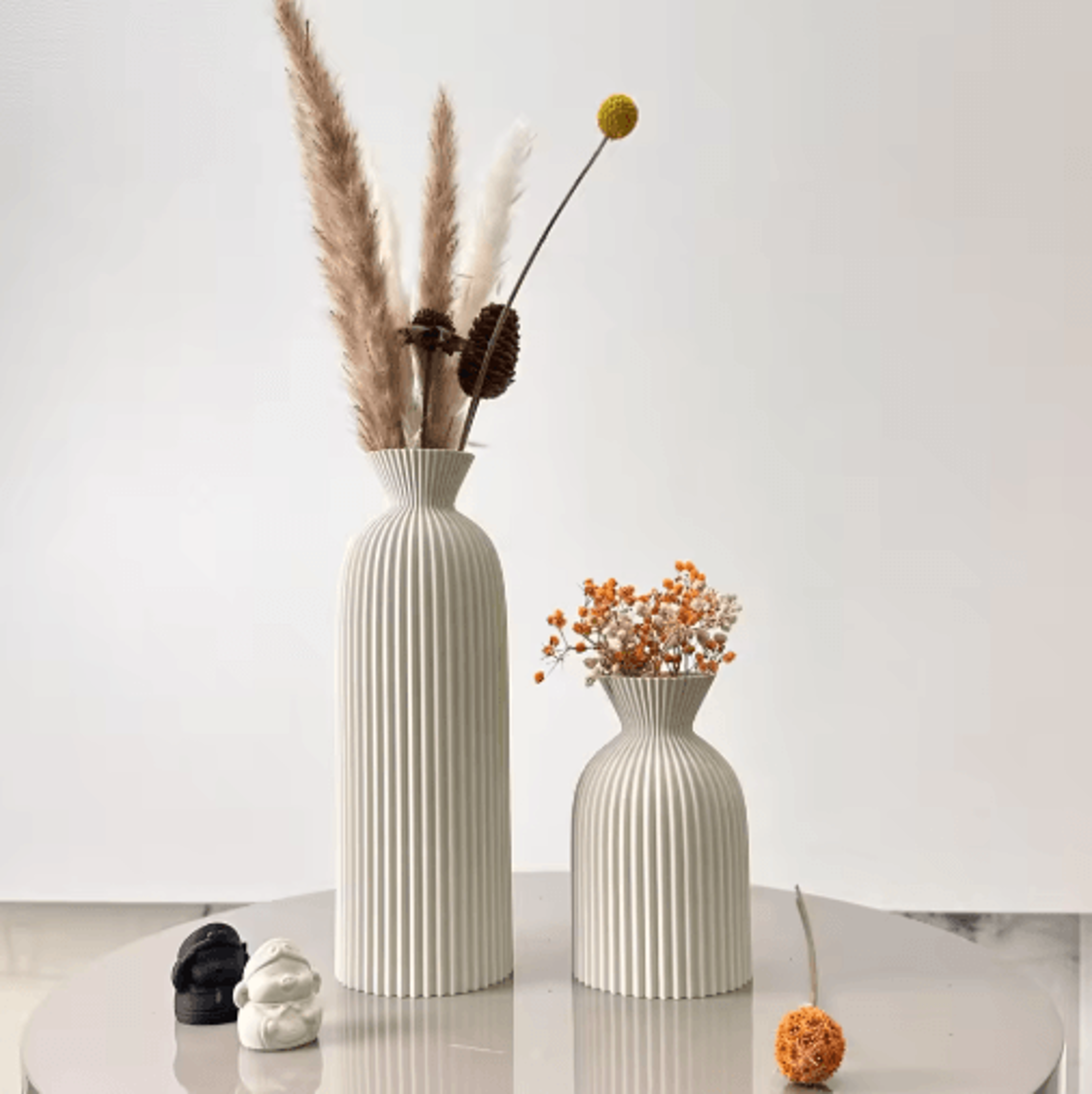 2Piece Wavy Art Dry Vase Set For Home  Office Decor 5