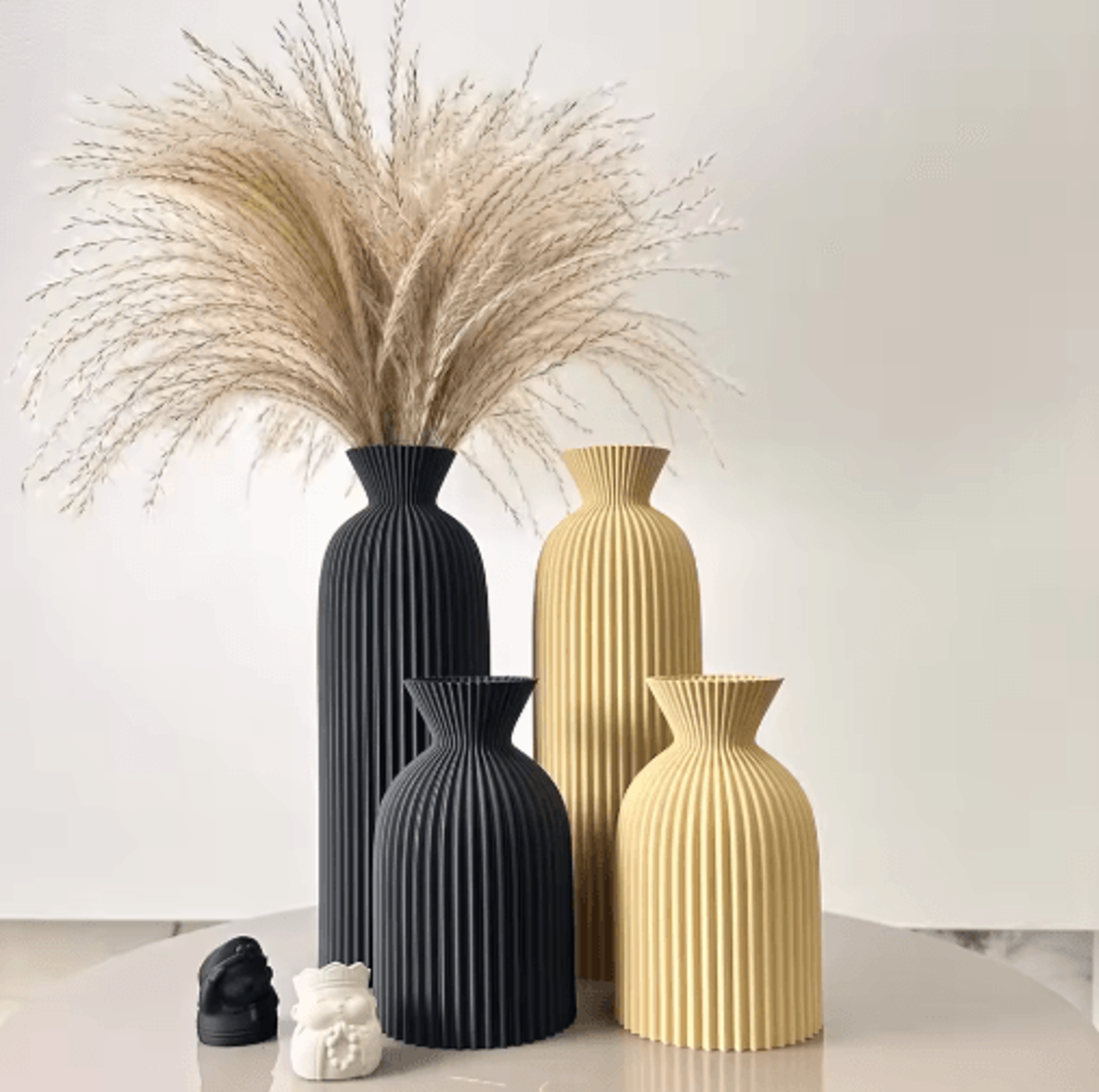 2Piece Wavy Art Dry Vase Set For Home  Office Decor 0