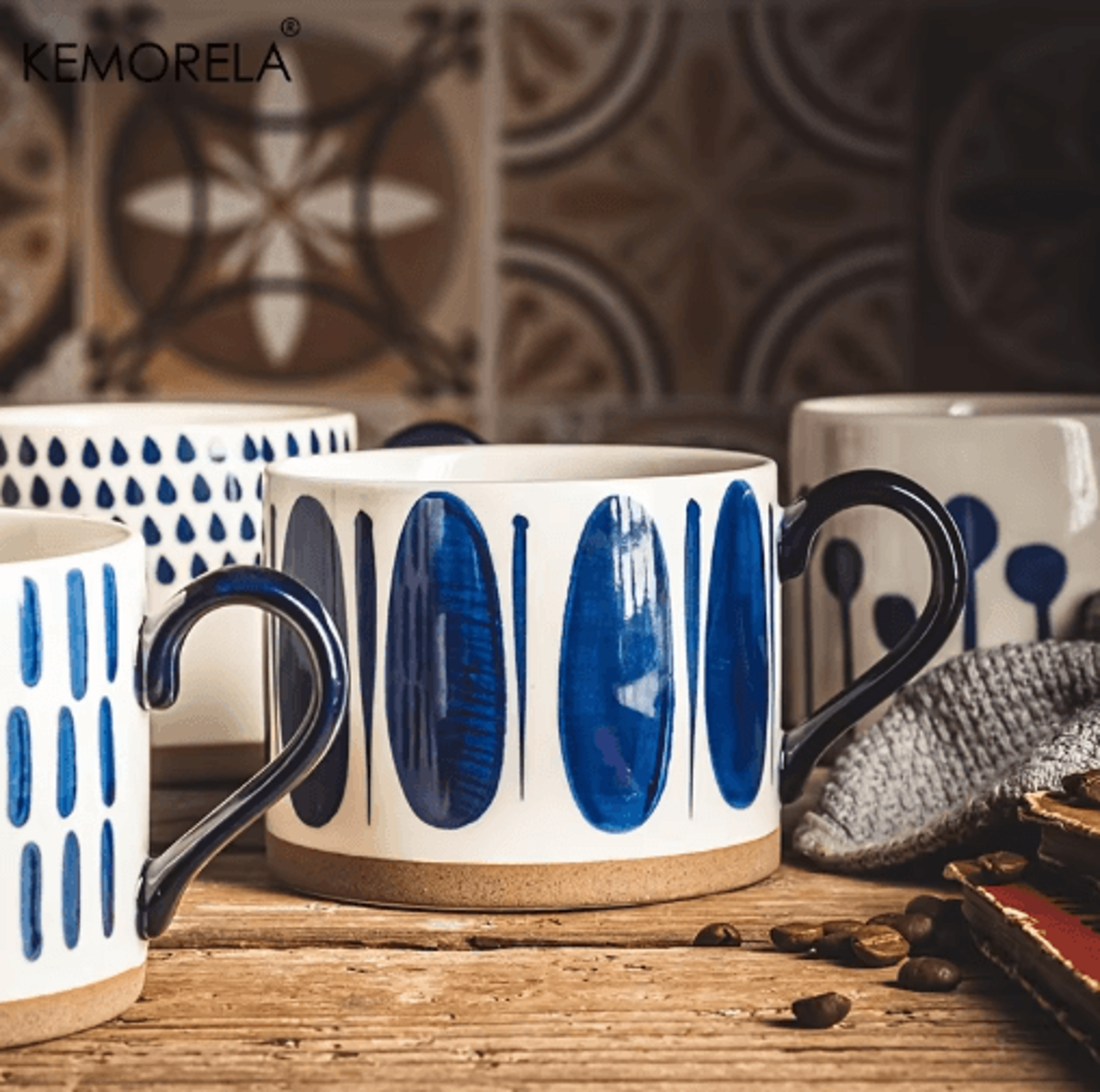 KEMORELA Japanese Ceramic Cup For Coffee Milk  Breakfast Drinks 8