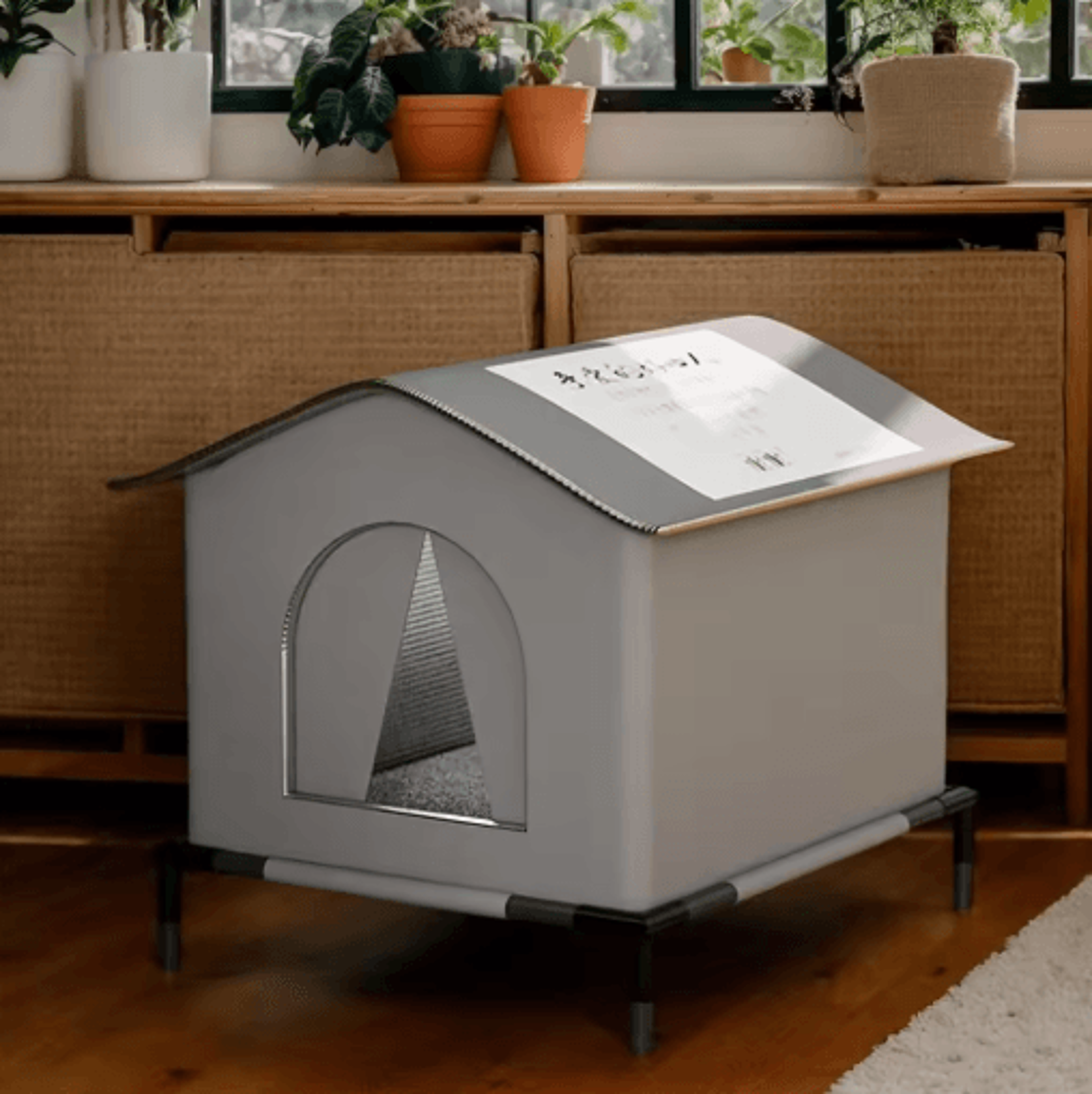 Warm Waterproof Stray Cat House With Insulated Mat Foldable Outdoor Pet Cave Bed For Cats  Small Do 8