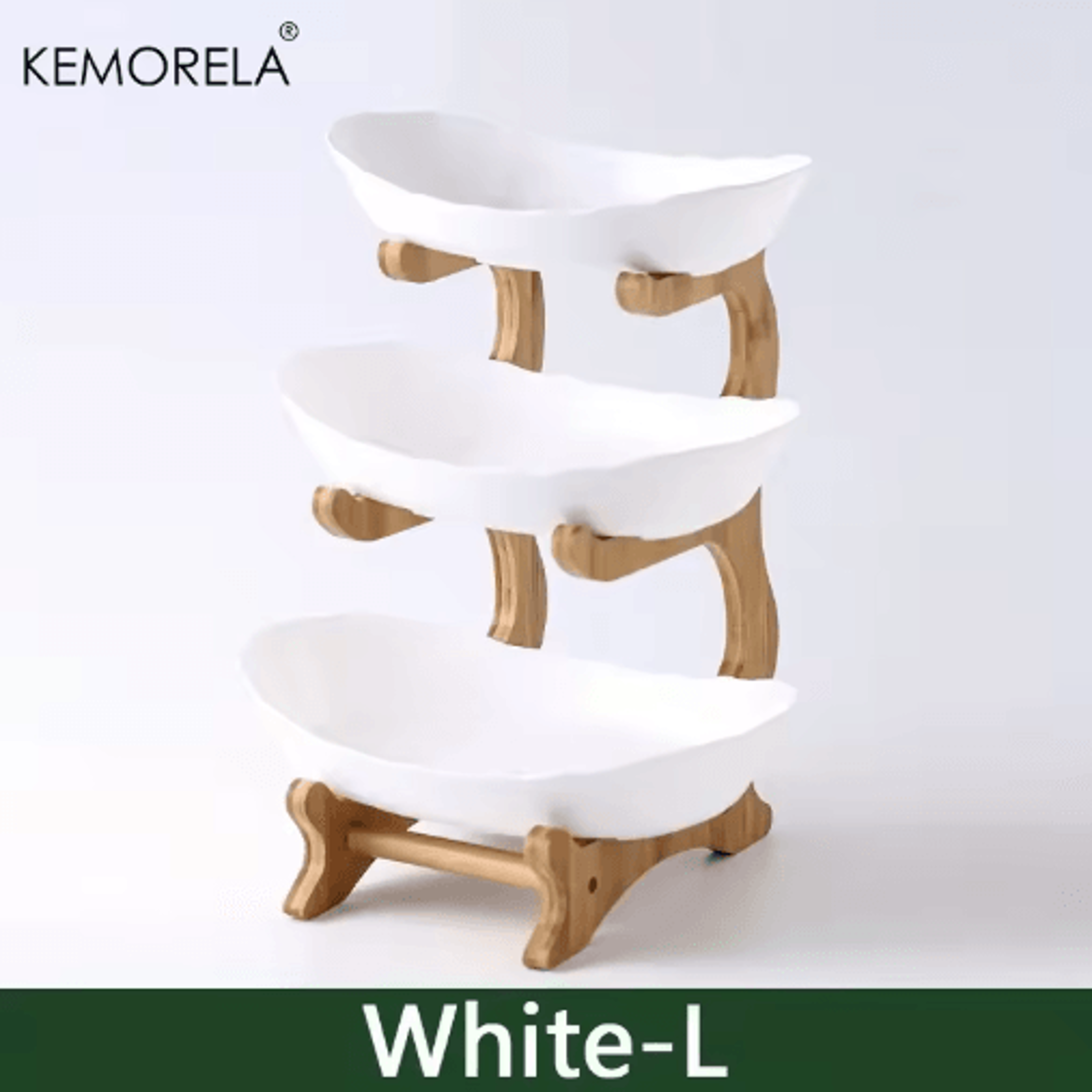 Modern Wooden ThreeLayer Fruit Plate MultiTier Snack  Dessert Serving Stand 2