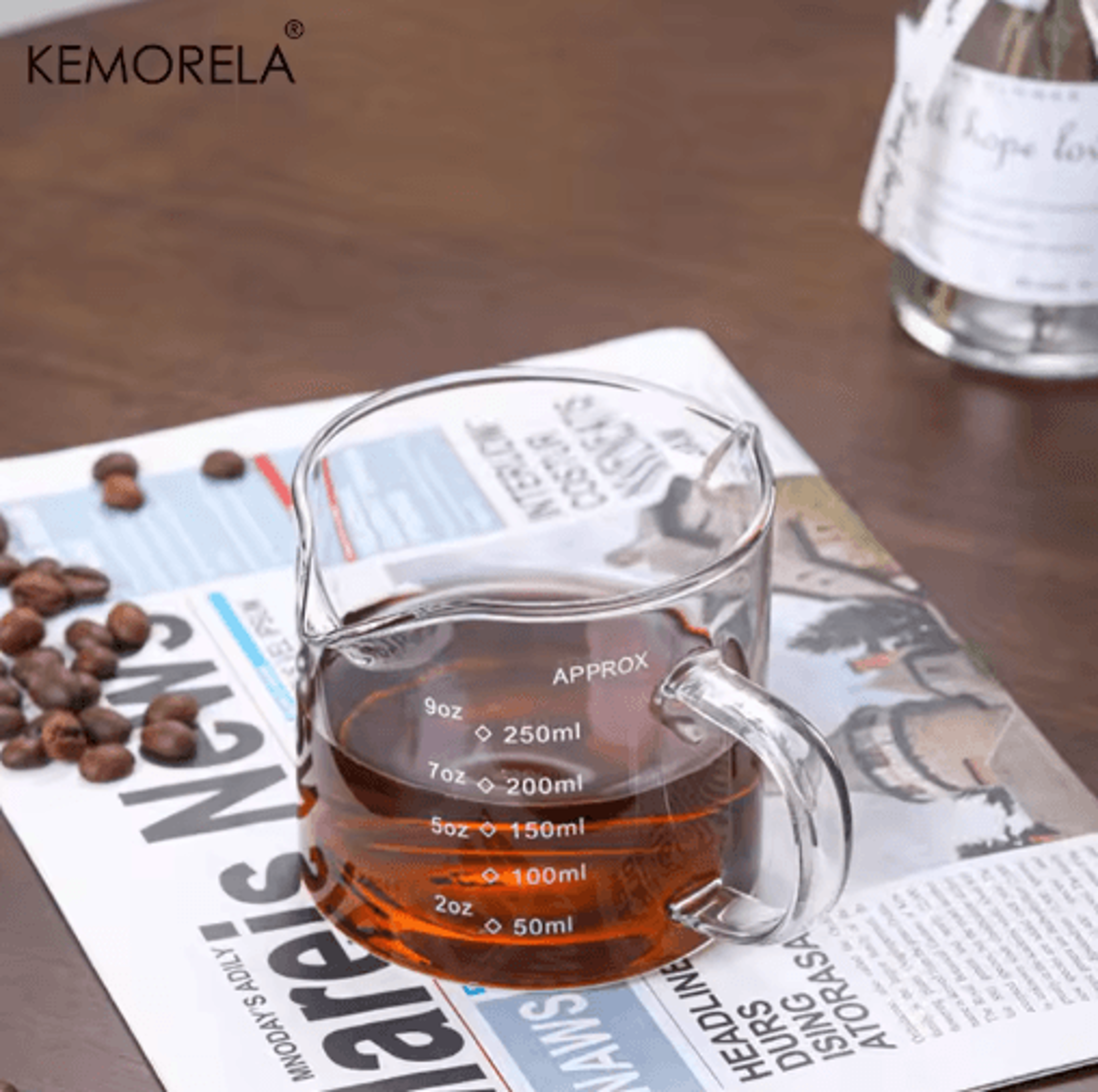 75150ML Glass Measuring Cup With Handle Precision Espresso Milk Cup For Cooking Baking  Barista Use 4