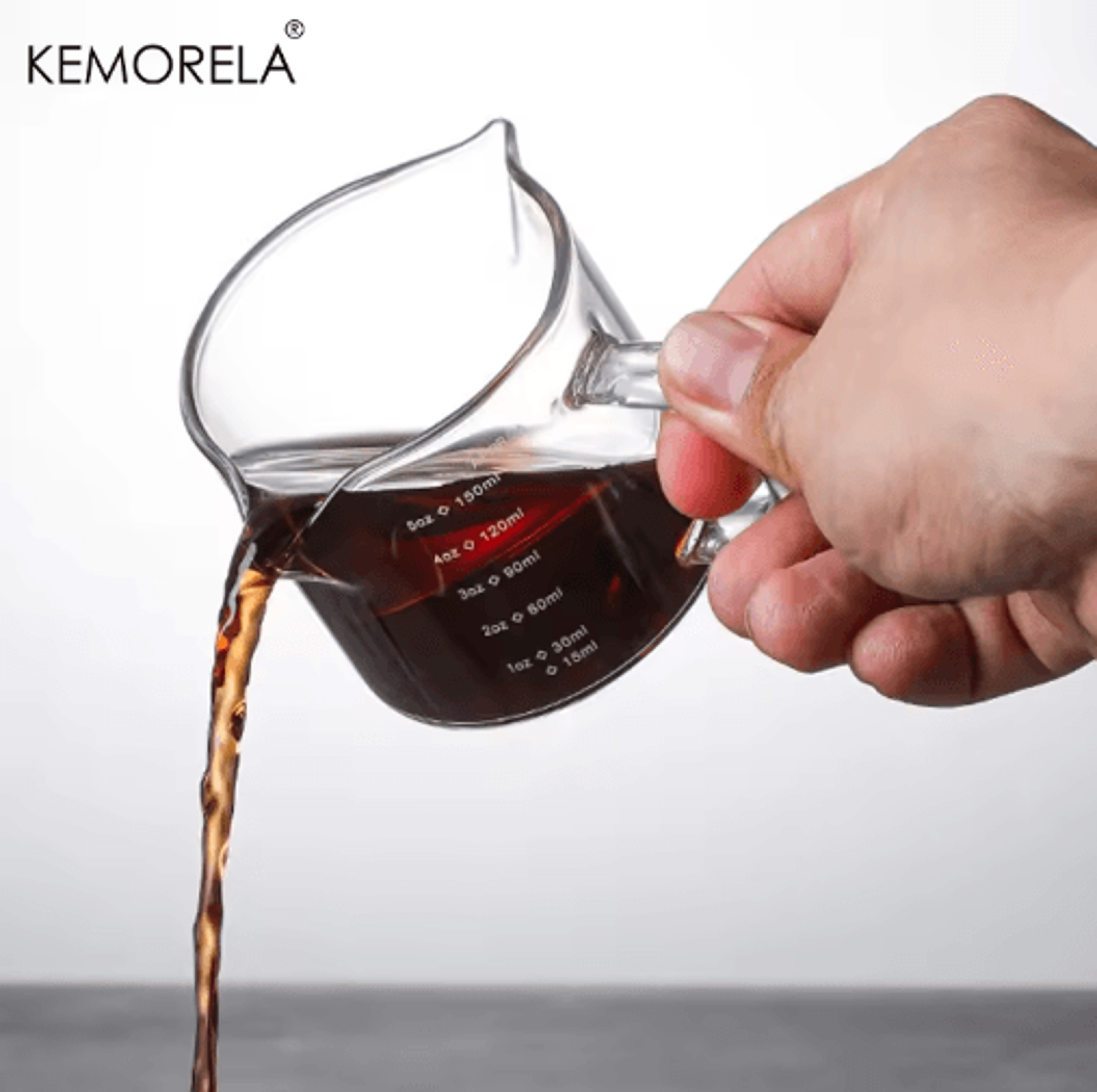 75150ML Glass Measuring Cup With Handle Precision Espresso Milk Cup For Cooking Baking  Barista Use 6