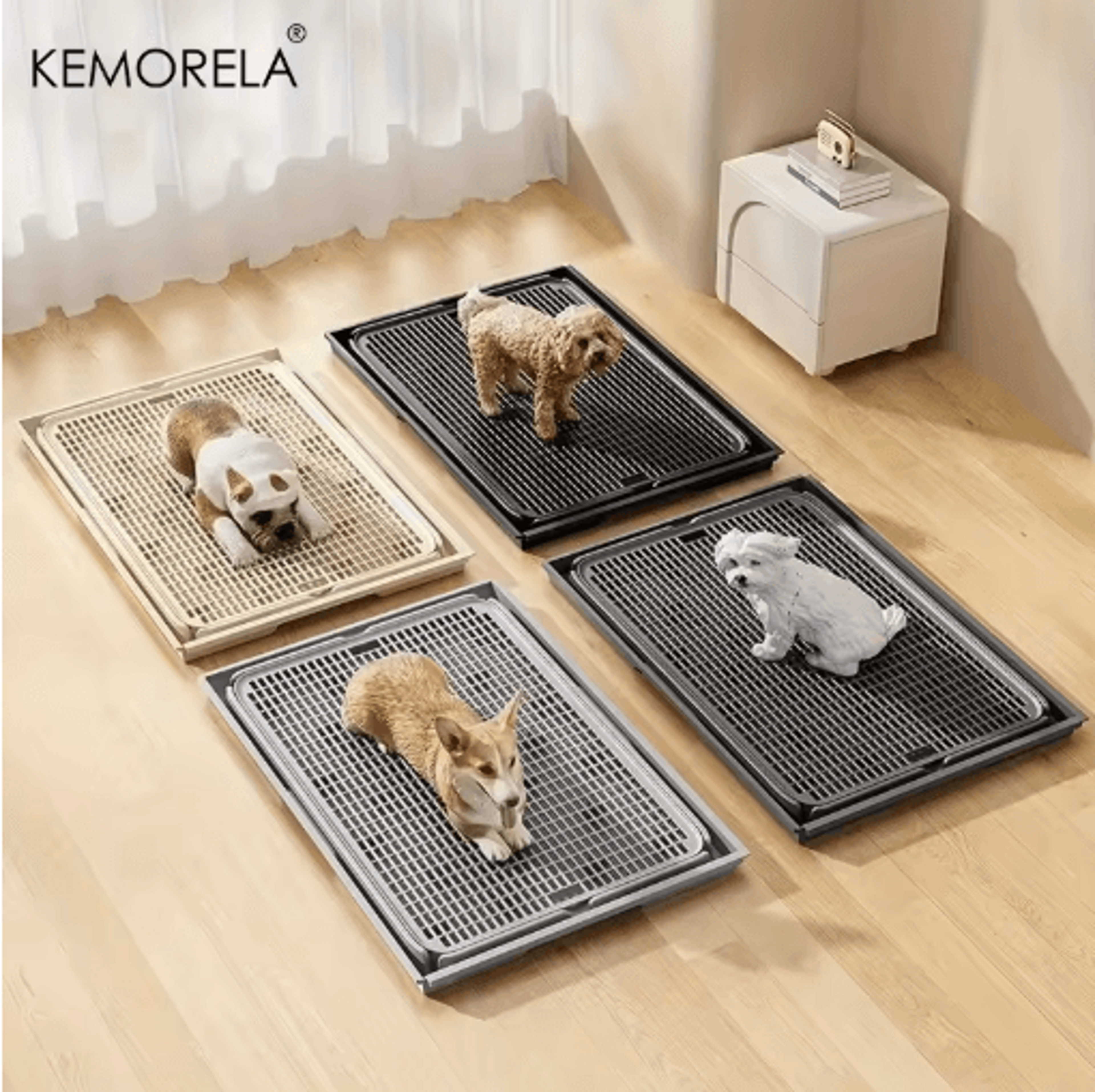 KEMORELA 2 In 1 Dog Potty Tray And Cat Litter Mat Non Slip Waterproof Paw Friendly Design 0