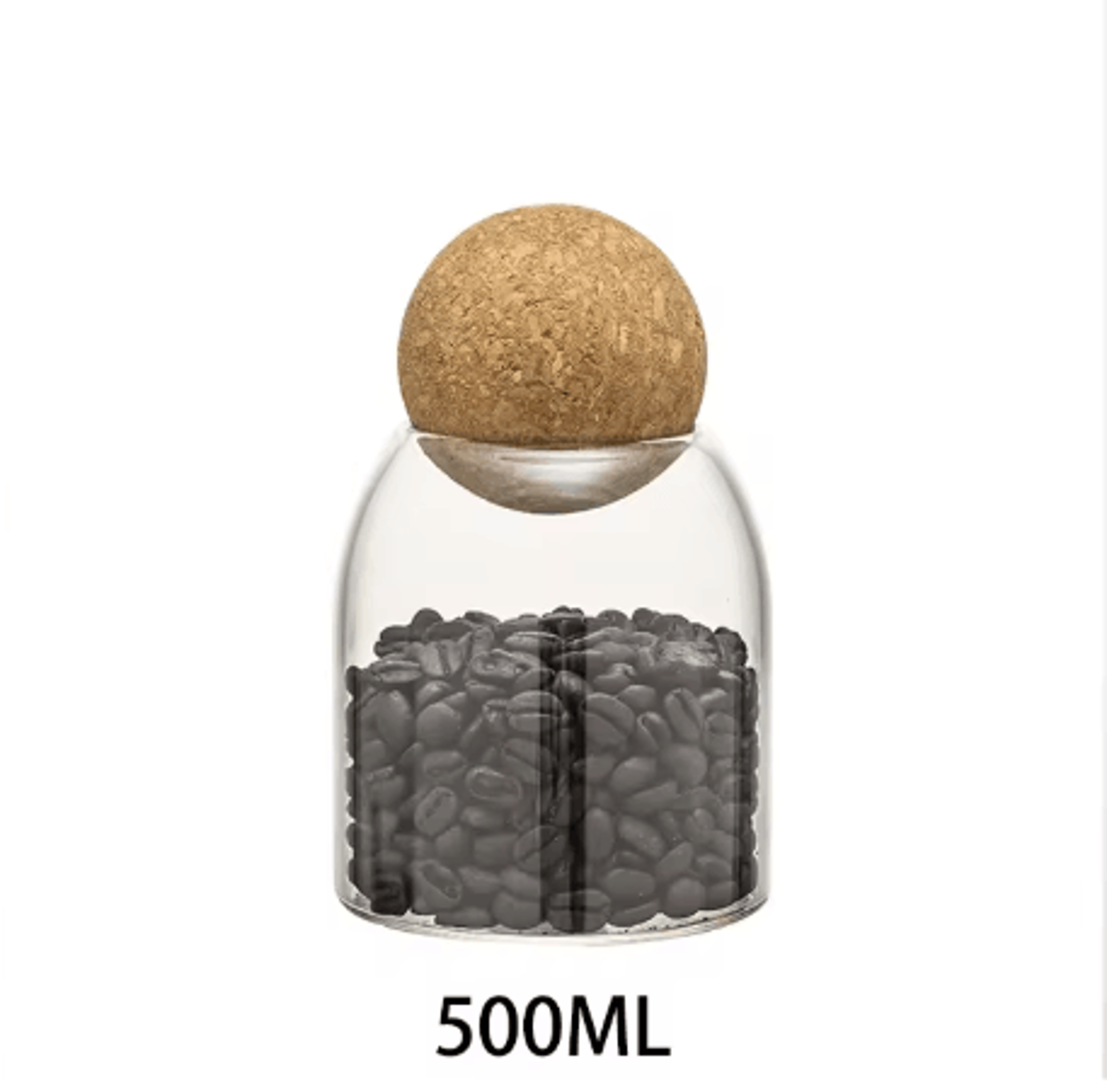 KEMORELA Airtight Glass Storage Jar With Ball Cork Lid Transparent Canister For Tea Coffee And Snac 4