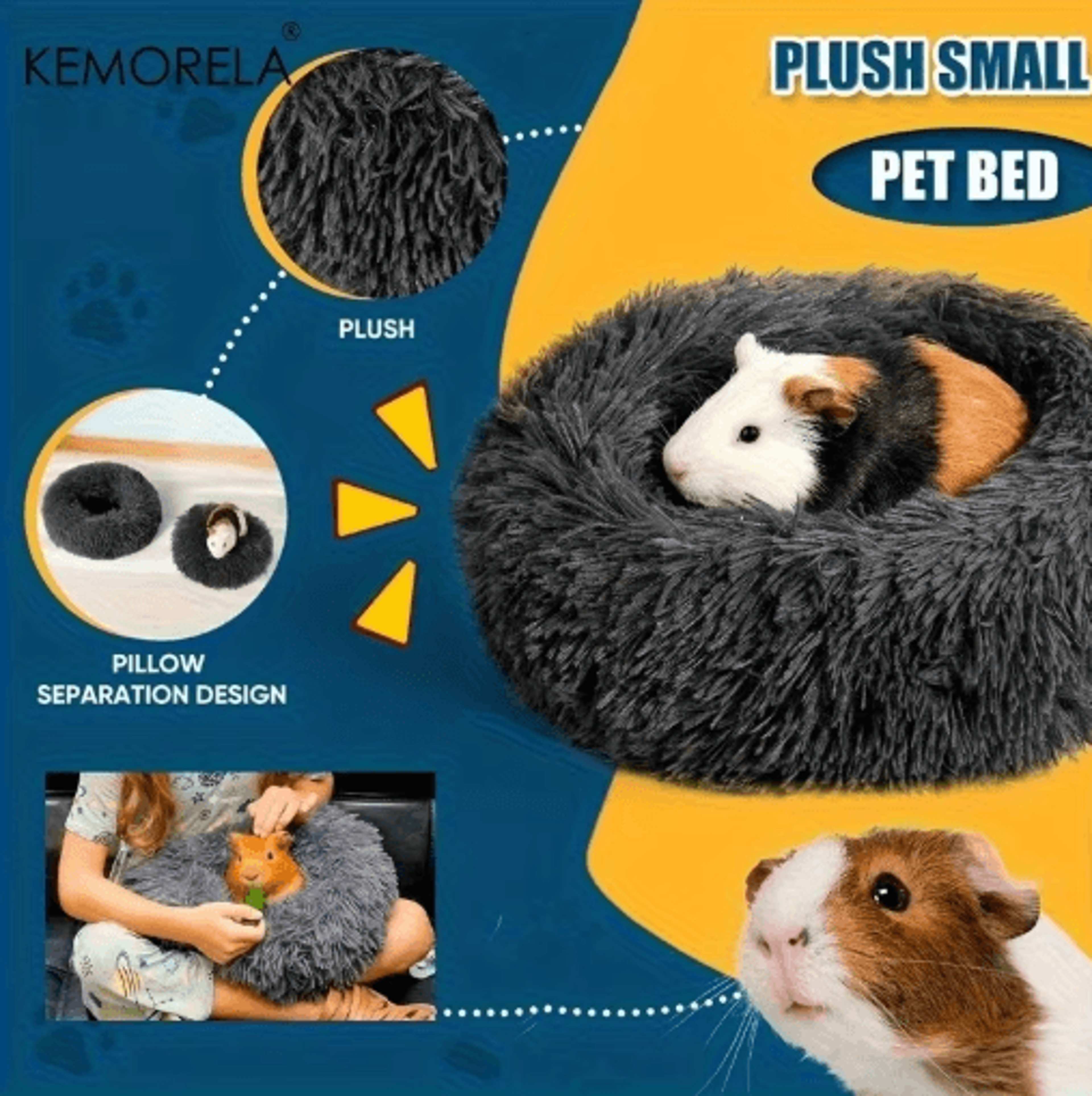 Ultra Soft Plush Small Pet Nest Cozy Warm Hamster Sleeping Bed With Non Slip Base 6