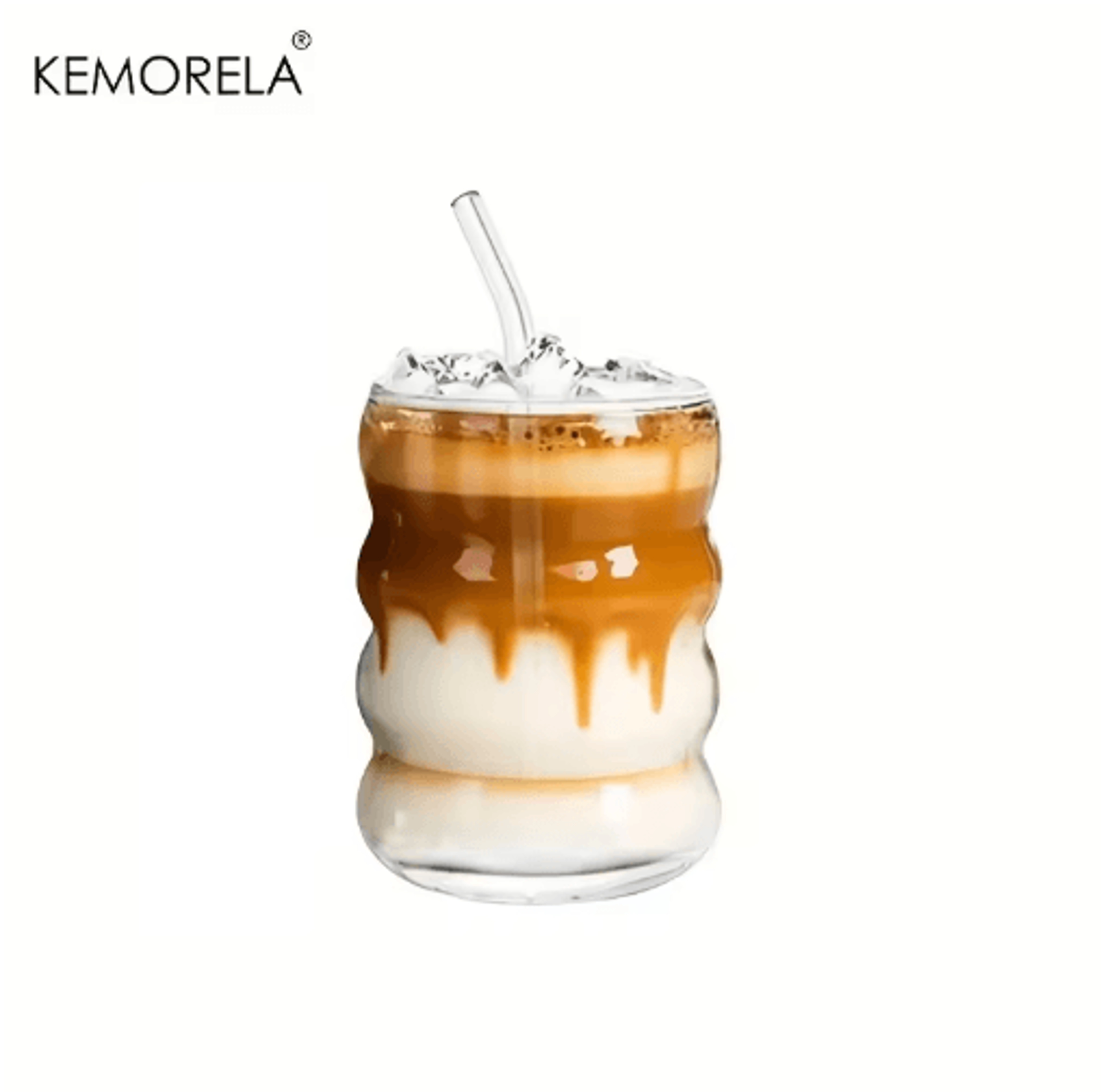 Cute Caterpillar Cups With Straws Wave Design Glass Cup With Straw 1 To 2 PCS 2