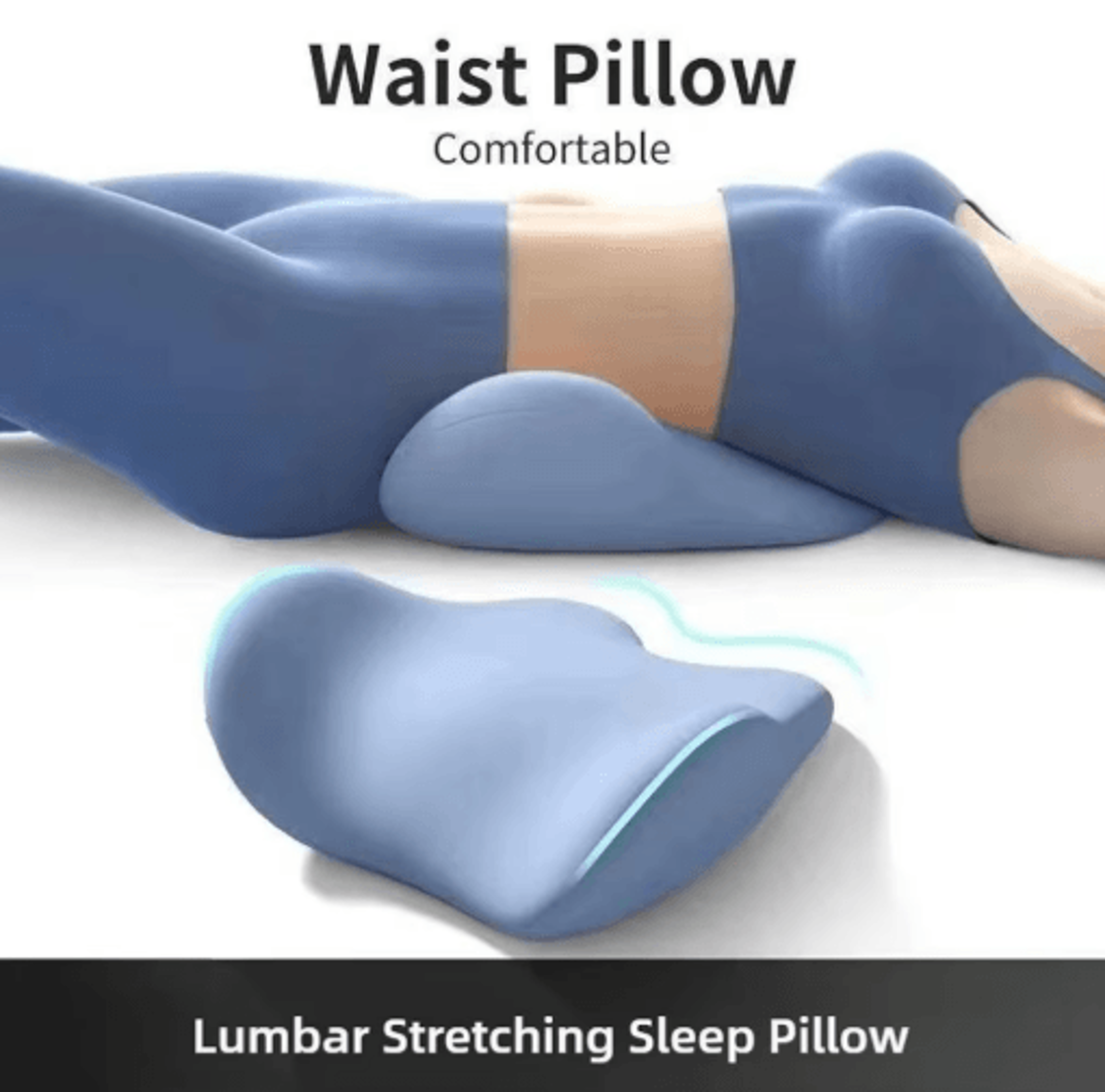 Ergonomic Memory Cotton Lumbar Support Pillow For Sleep  Bed Use 7