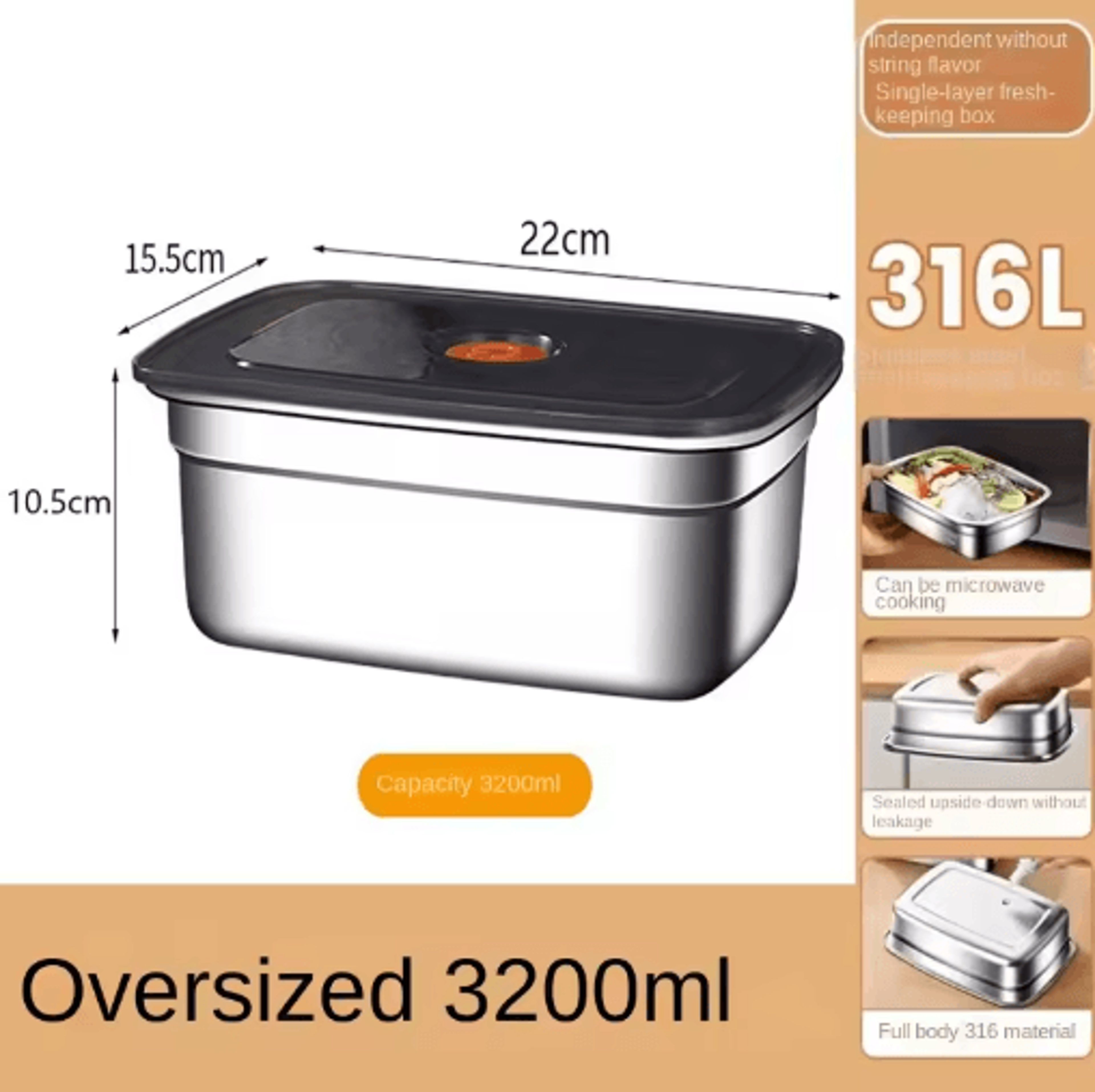 304 Stainless Steel LeakProof Bento Lunch Box For Storage  Travel 2