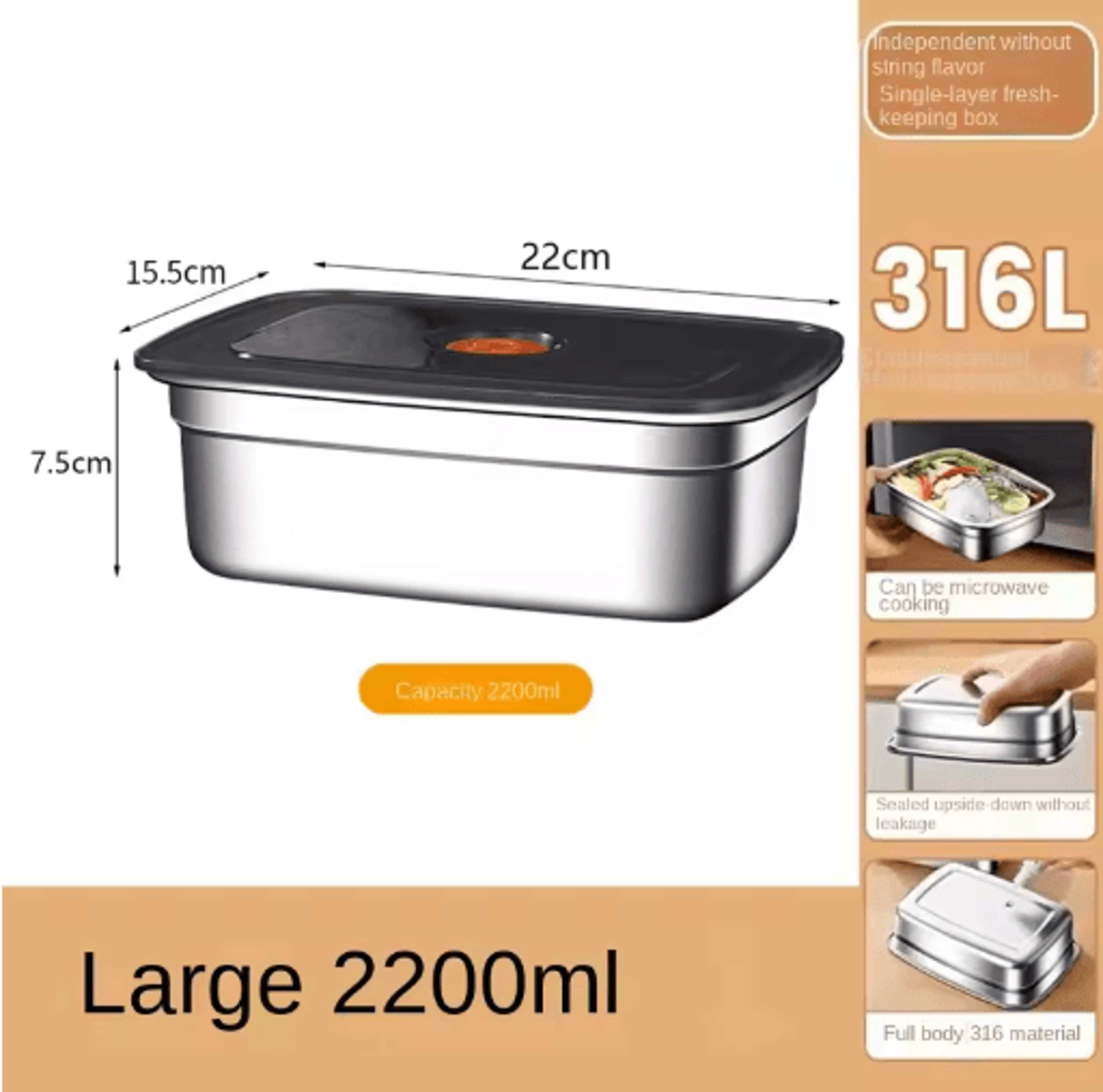 304 Stainless Steel LeakProof Bento Lunch Box For Storage  Travel 3