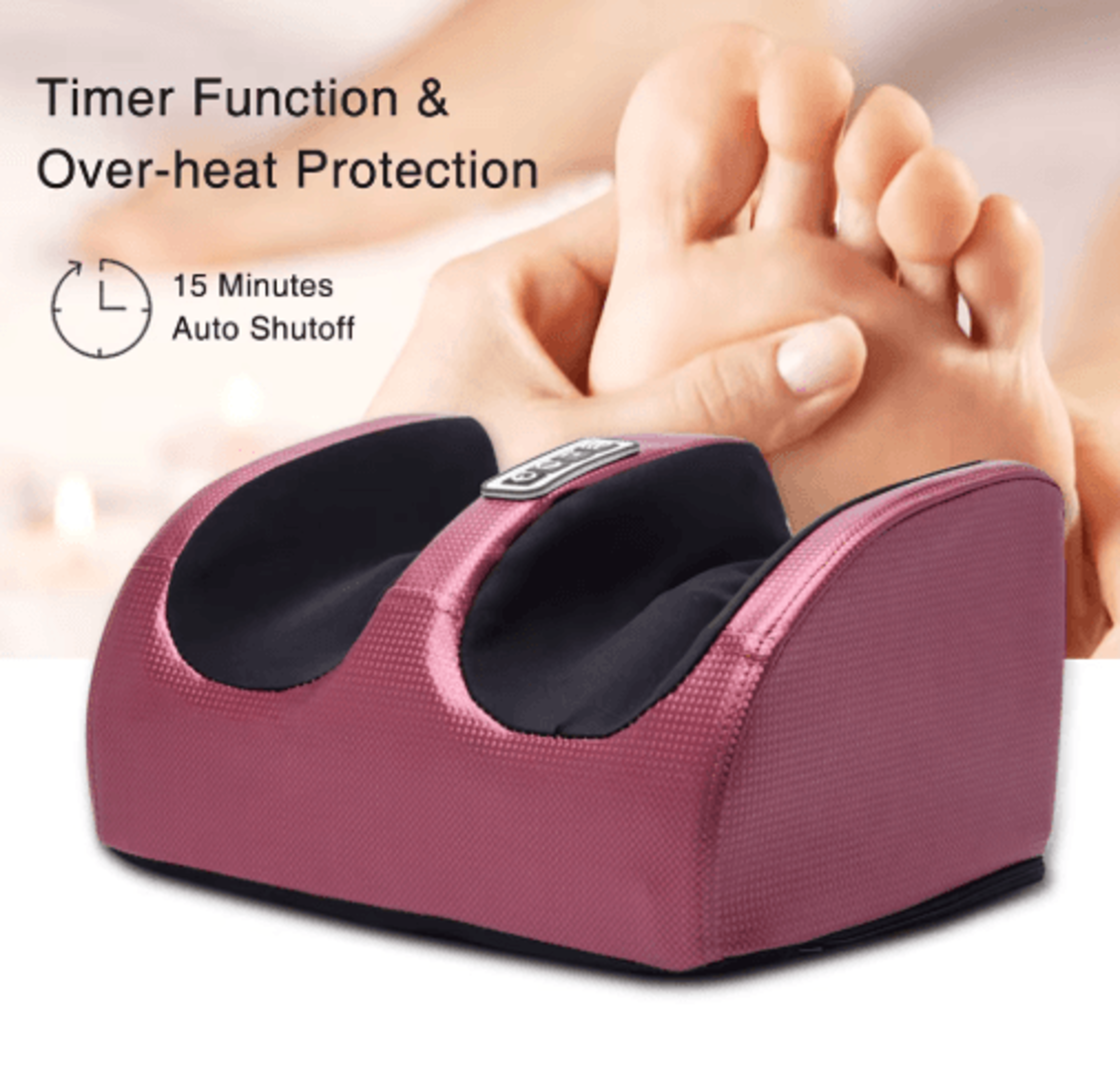 Electric Foot Massager With Heat Air Compression  Shiatsu Kneading 6