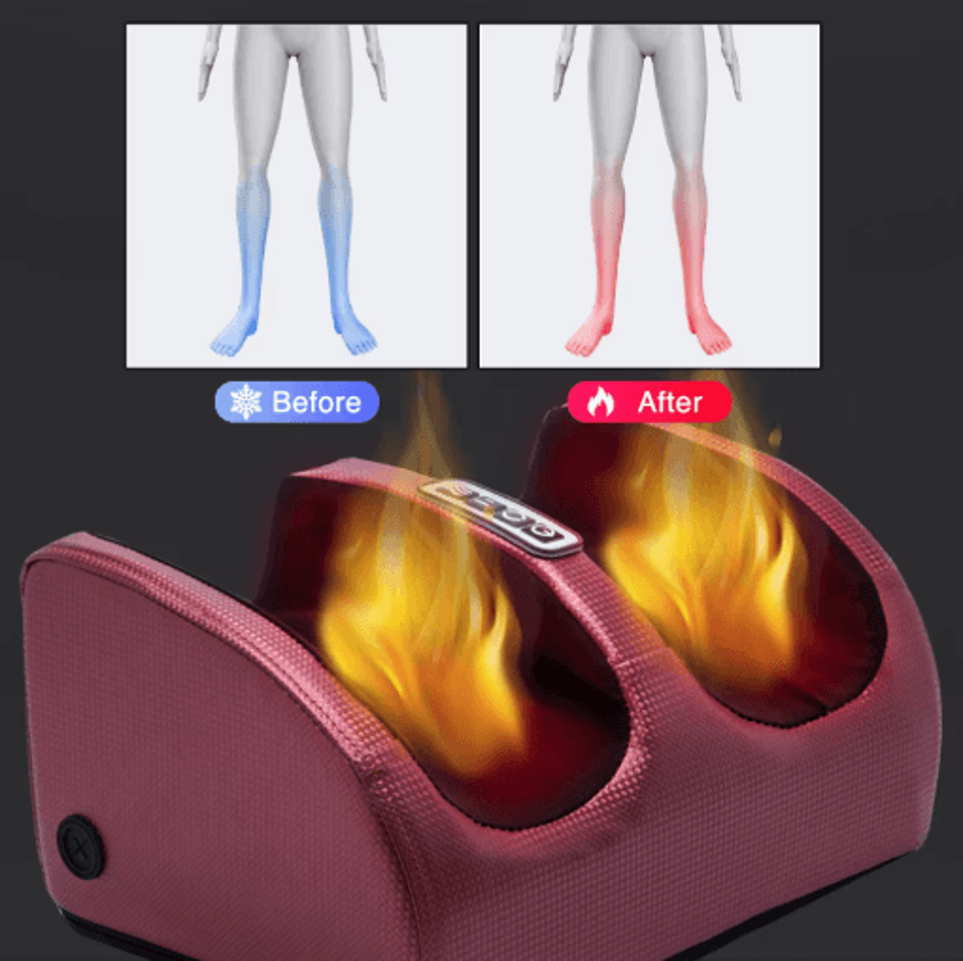 Electric Foot Massager With Heat Air Compression  Shiatsu Kneading 8