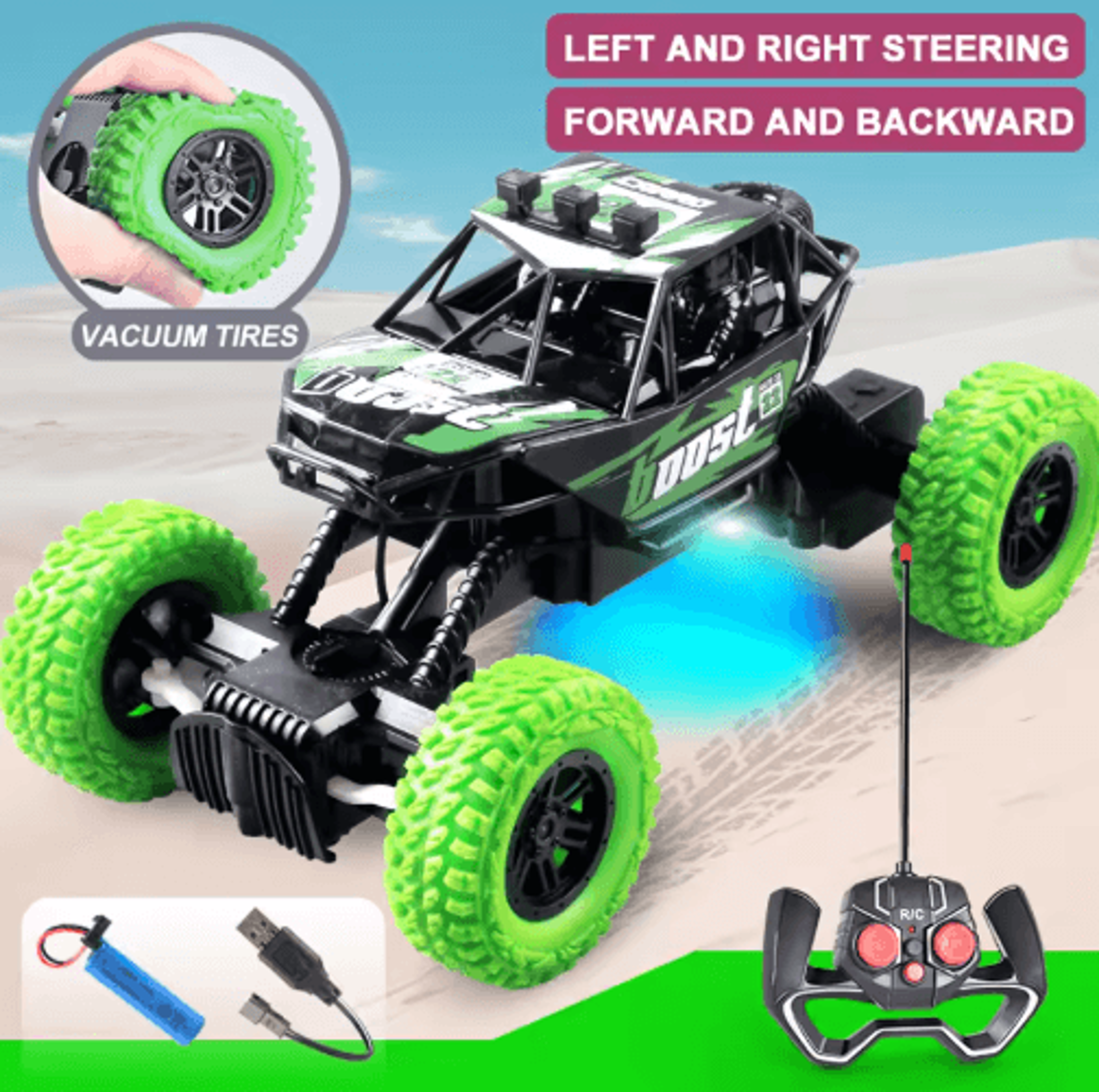 Remote Control OffRoad Toy Car With Colorful Flashing Lights 1