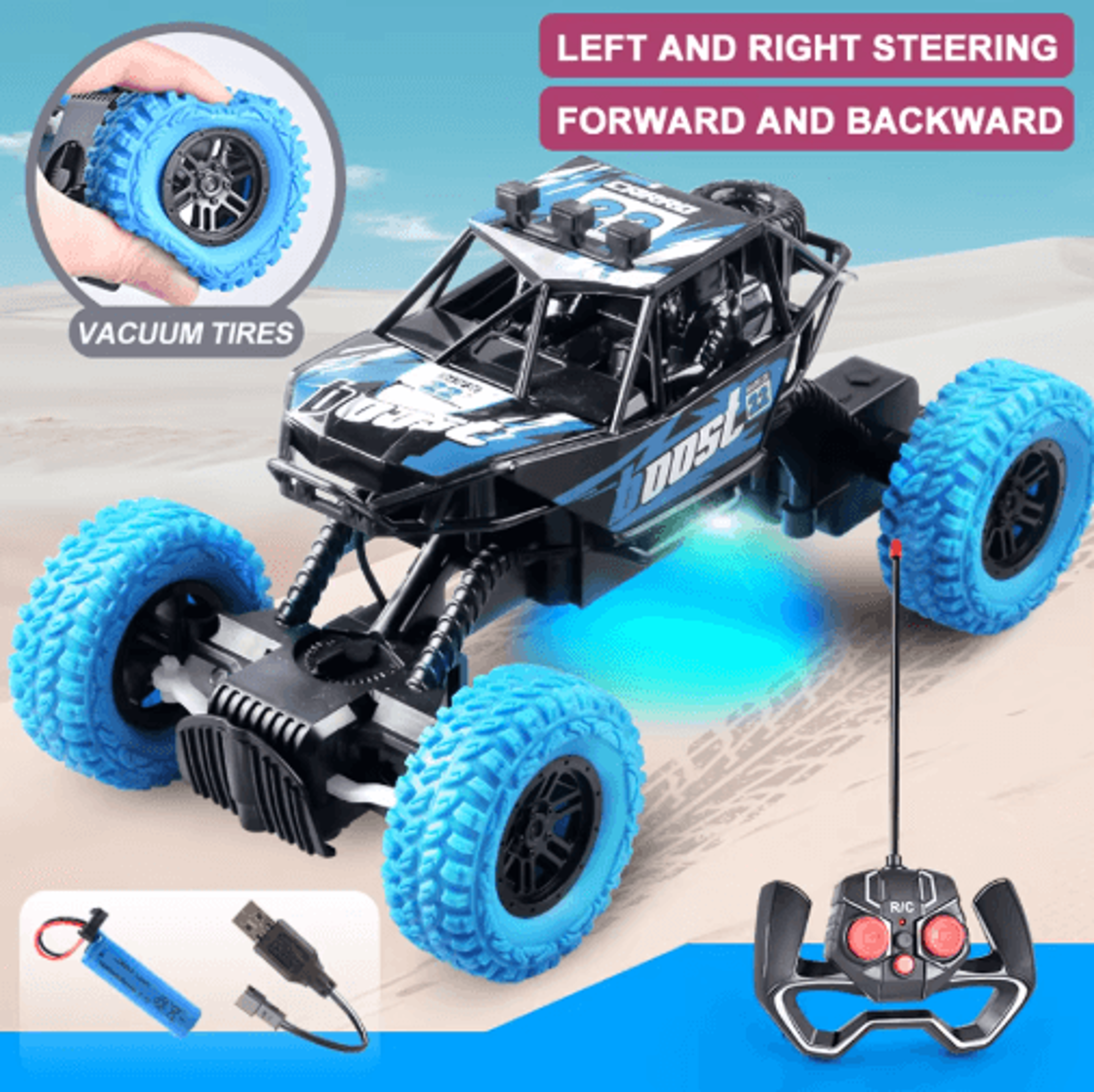 Remote Control OffRoad Toy Car With Colorful Flashing Lights 7