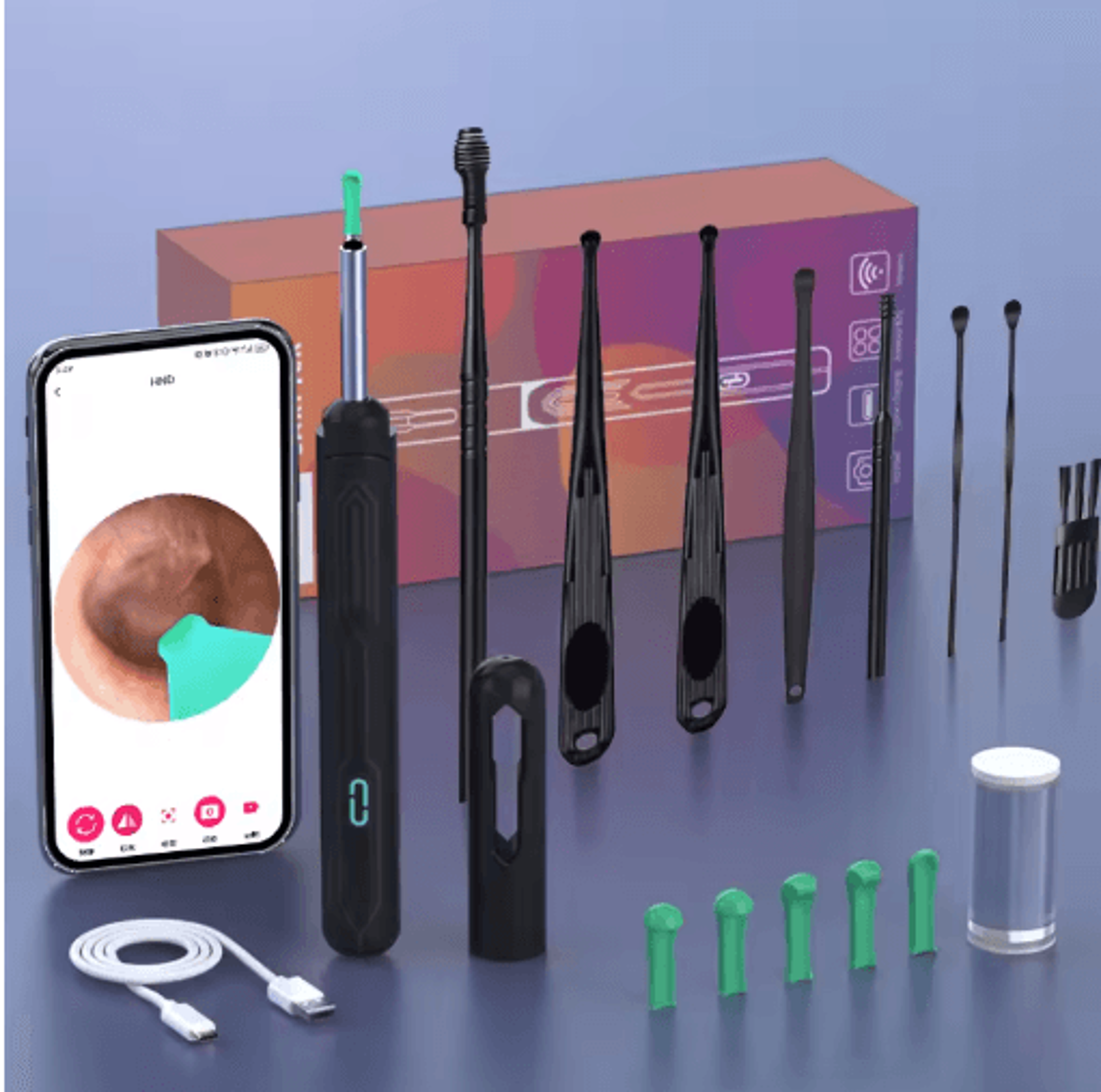 NK3 Pro Ear Cleaner With Camera  HD Visual Otoscope Ear Cleaning Set 3