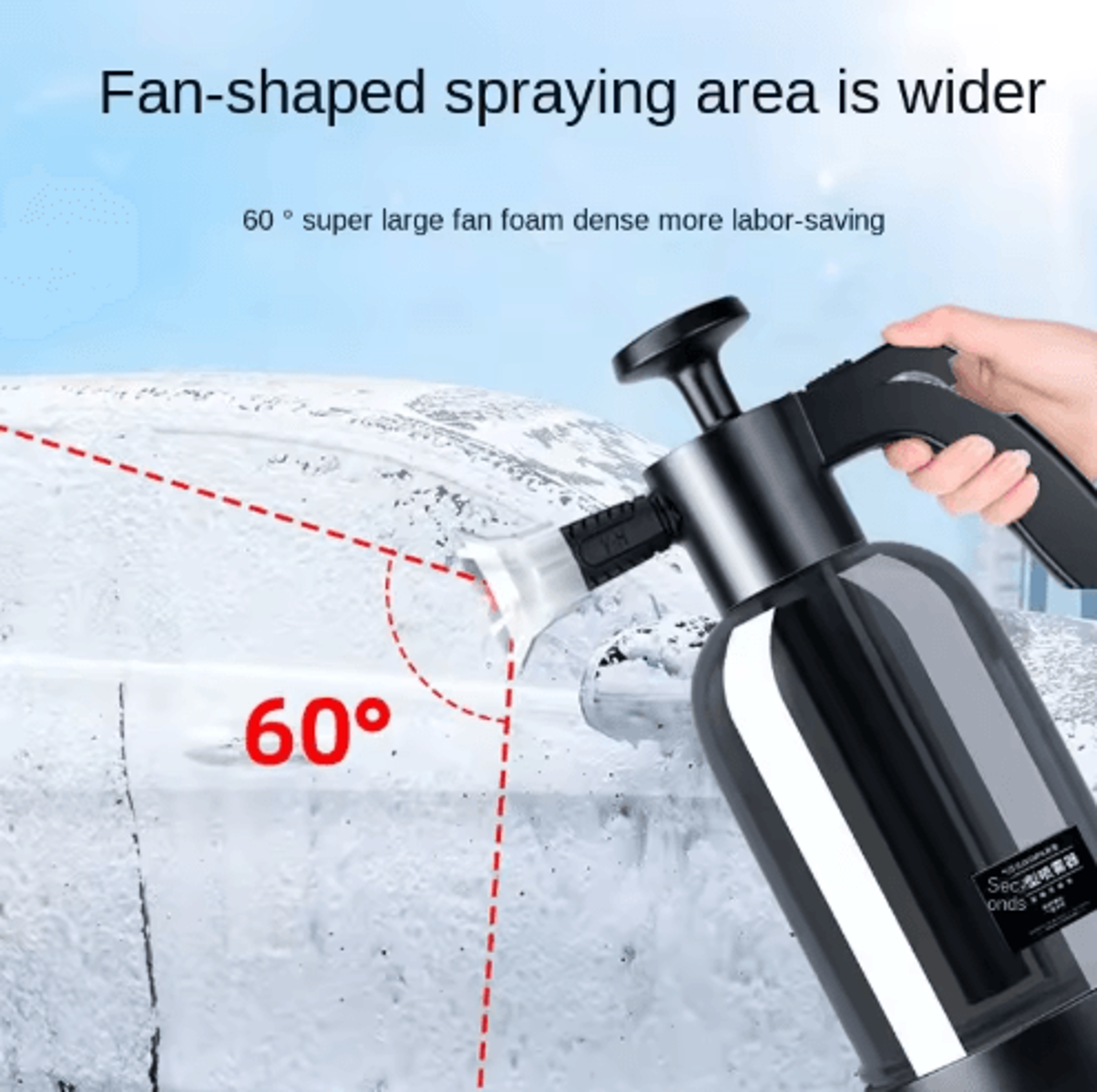 2L Hand Pump Foam Sprayer With Adjustable Nozzles For Car And Window Cleaning 6