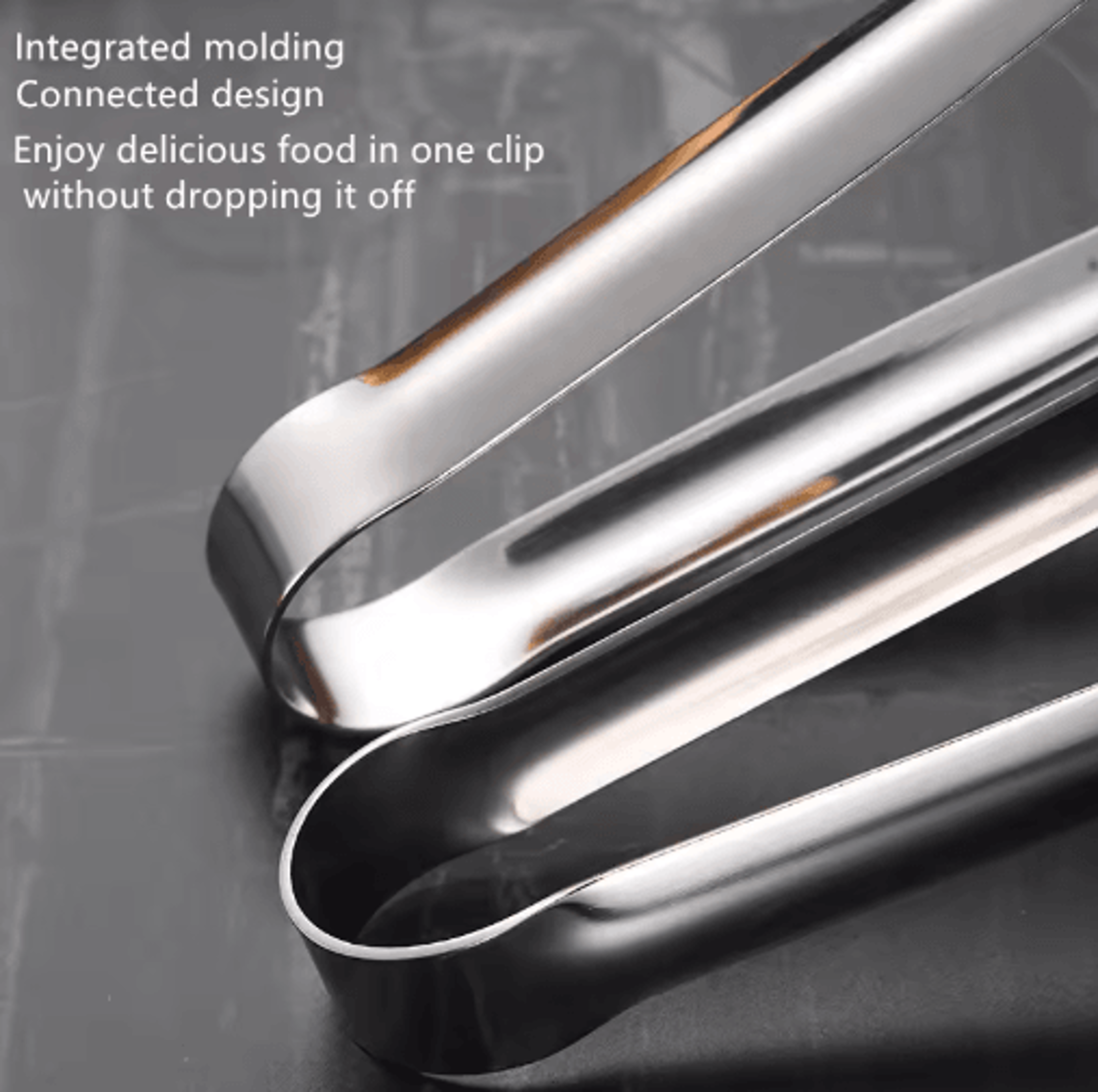 Stainless Steel BBQ Grill Tongs  NonSlip Food Clip For Cooking  Entertaining 5