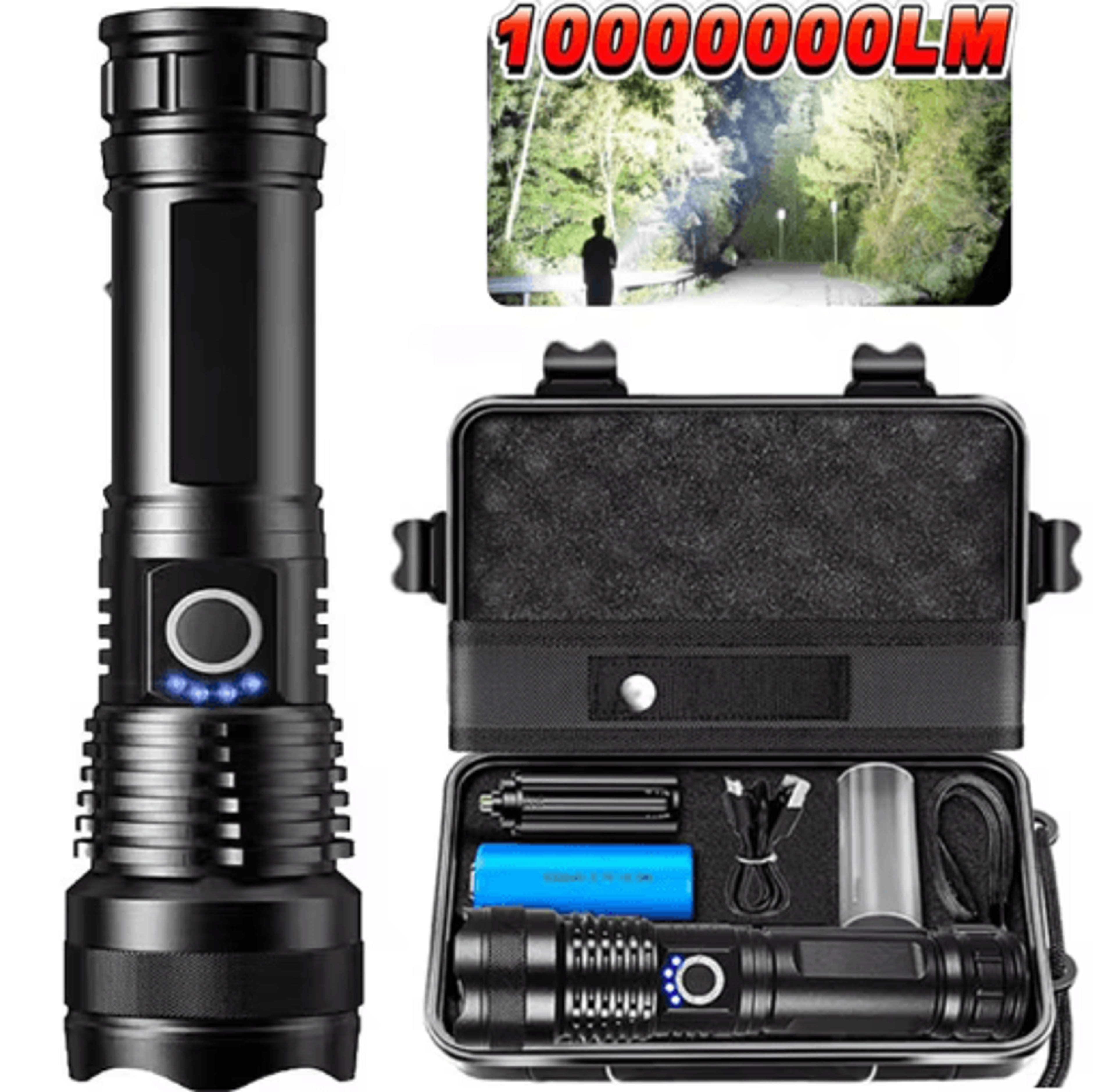 HighPower Rechargeable LED Tactical Flashlight  Aluminum Zoom Torch For Outdoor  Camping 0