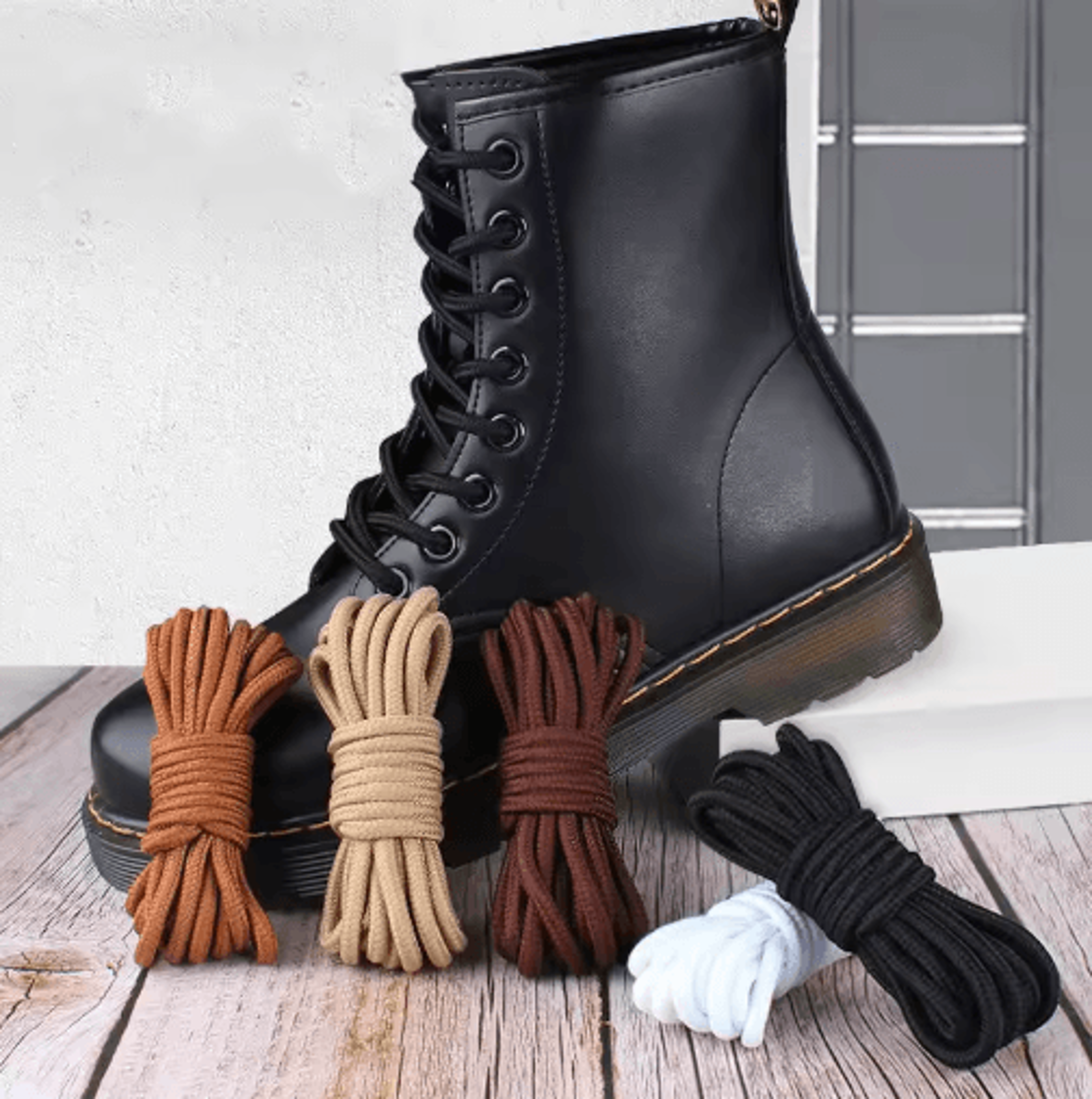 Round Polyester Shoelaces For Boots  Sneakers  Durable Lace Strings 1 Pair  2 Pcs 16