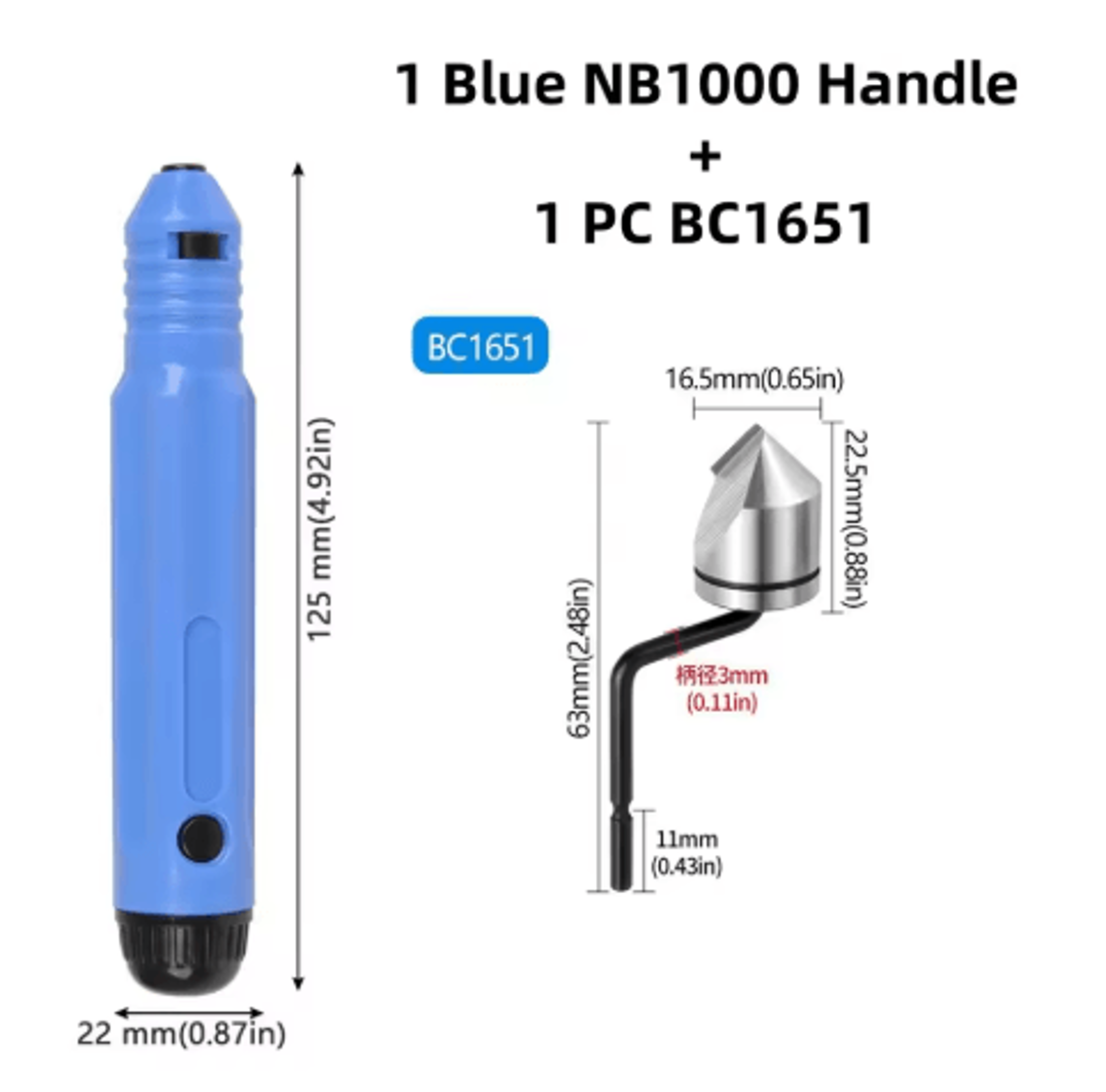 NB1100 Rotary Deburring Tool With BS1010 Blades For Wood  Plastic 8