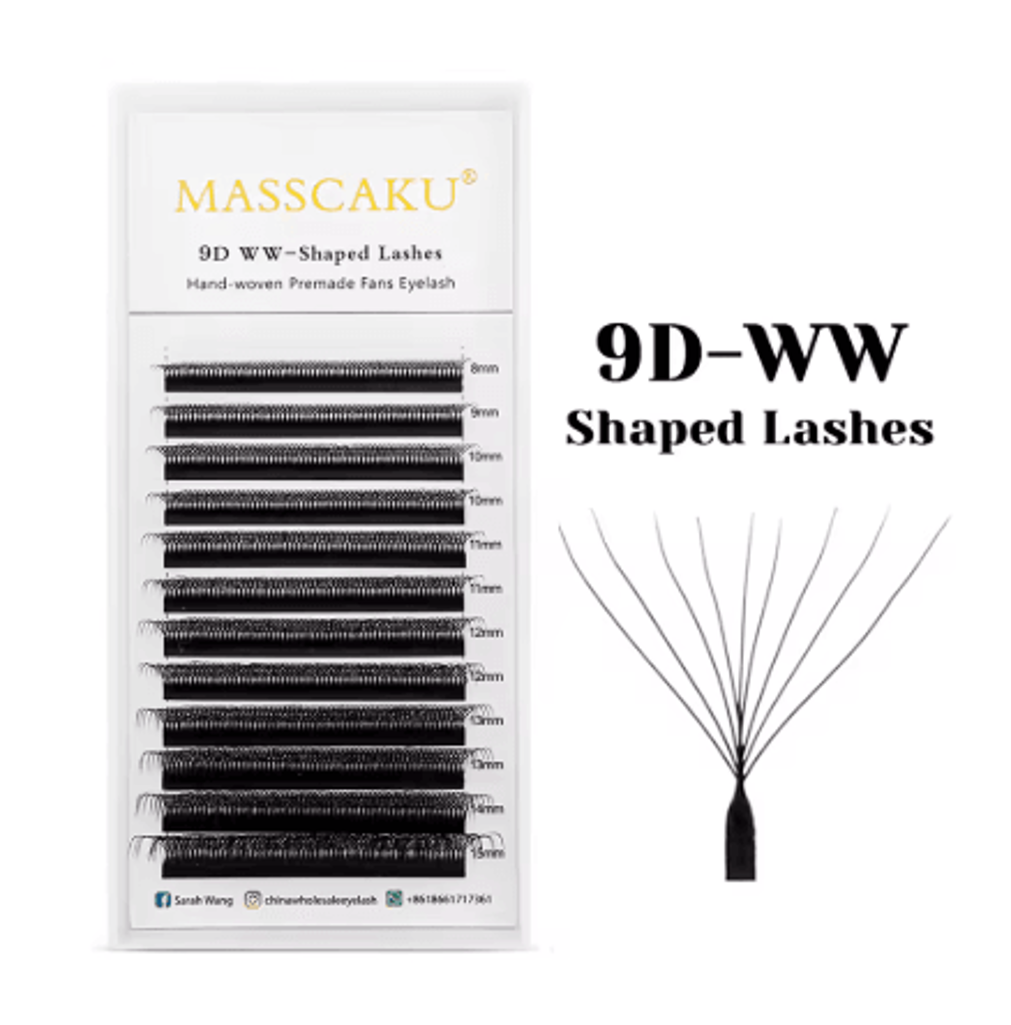 MASSCAKU W Shape Pre Made Mink Lash Extensions 3D 6D 12 Lines 1