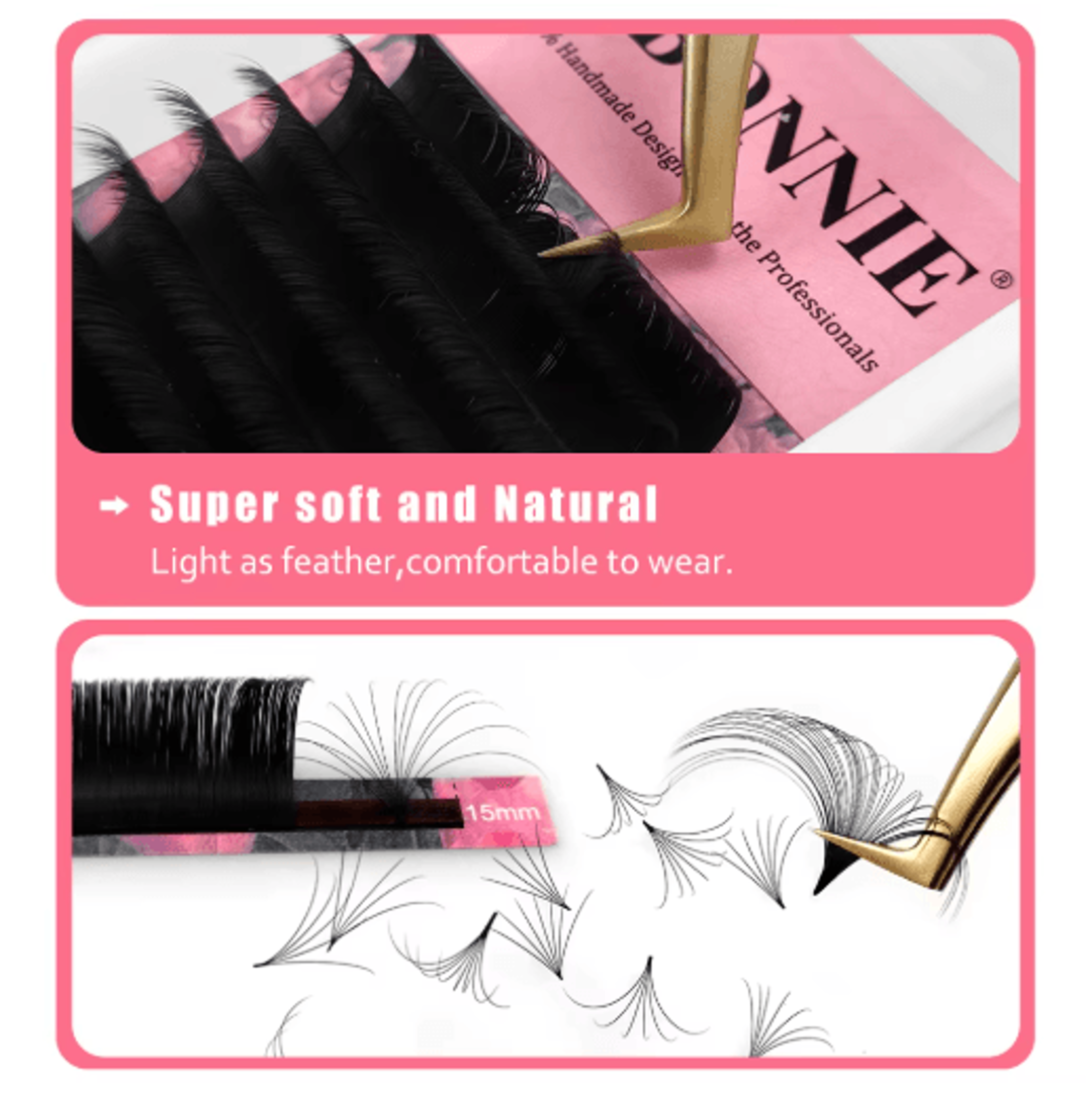 Abonnie Super Soft Blooming Lash Extensions  Easy Fan Mega Volume 825mm 5